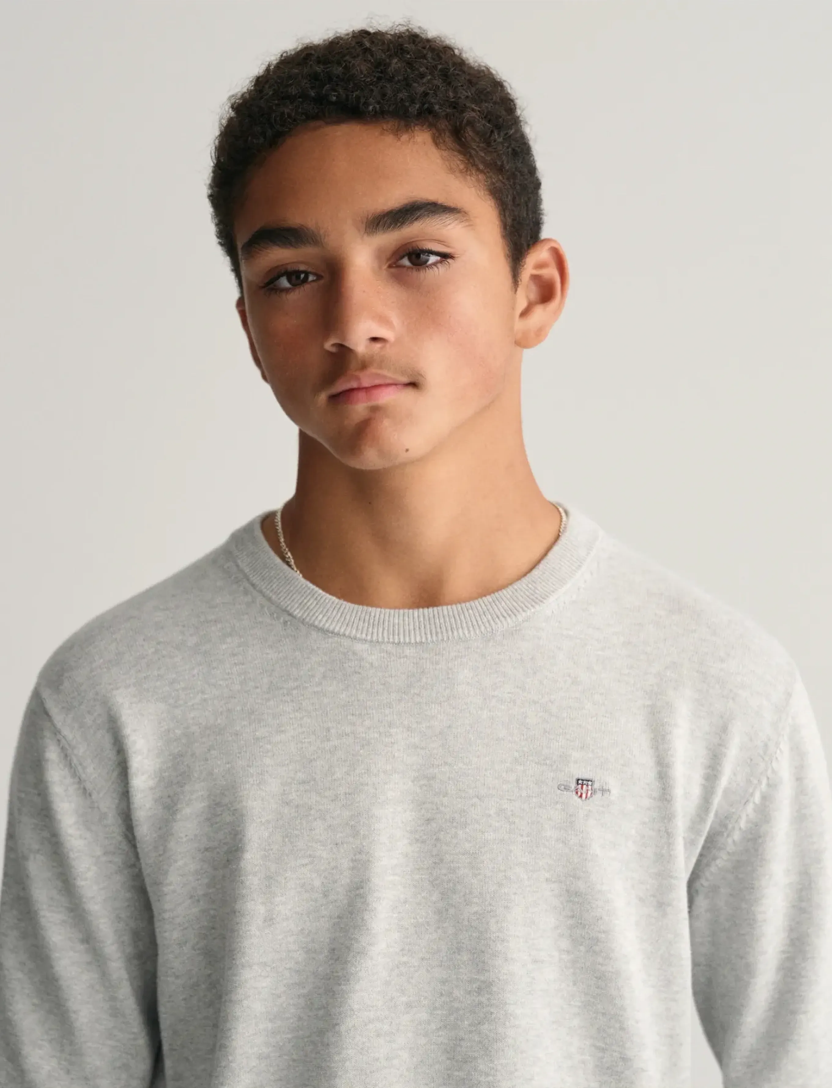 Gant - SHIELD CLASSIC COTTON C-NECK - truien - light grey melange - 4
