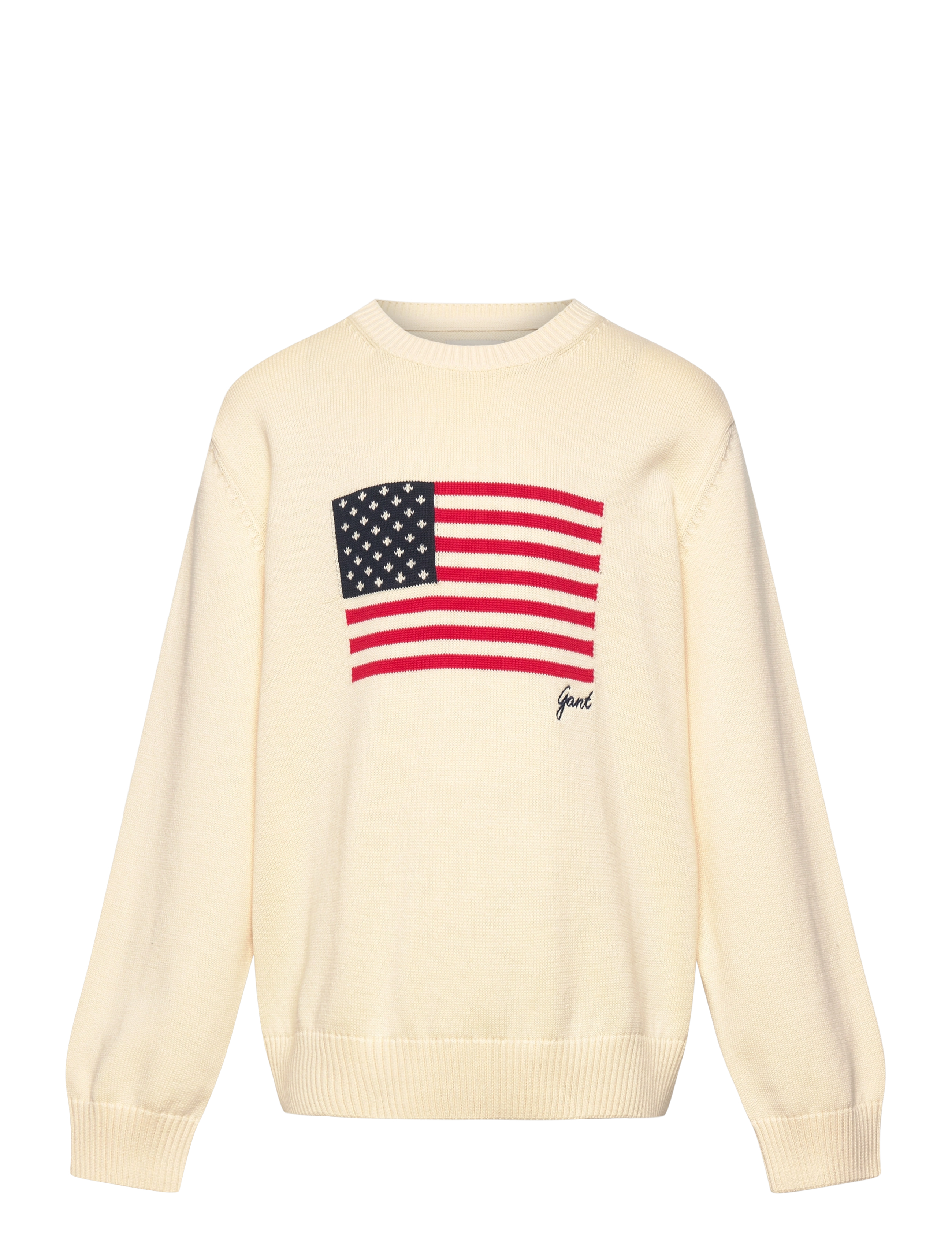 Gant FLAG KNIT C-NECK - Overdele - CREAM / cream