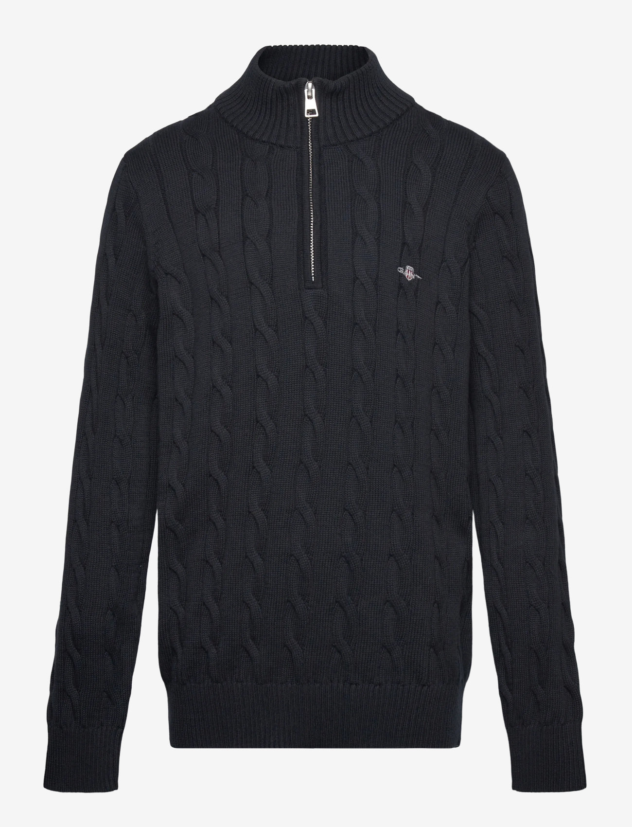 GANT - COTTON CABLE HALF ZIP - jumpers - evening blue - 0