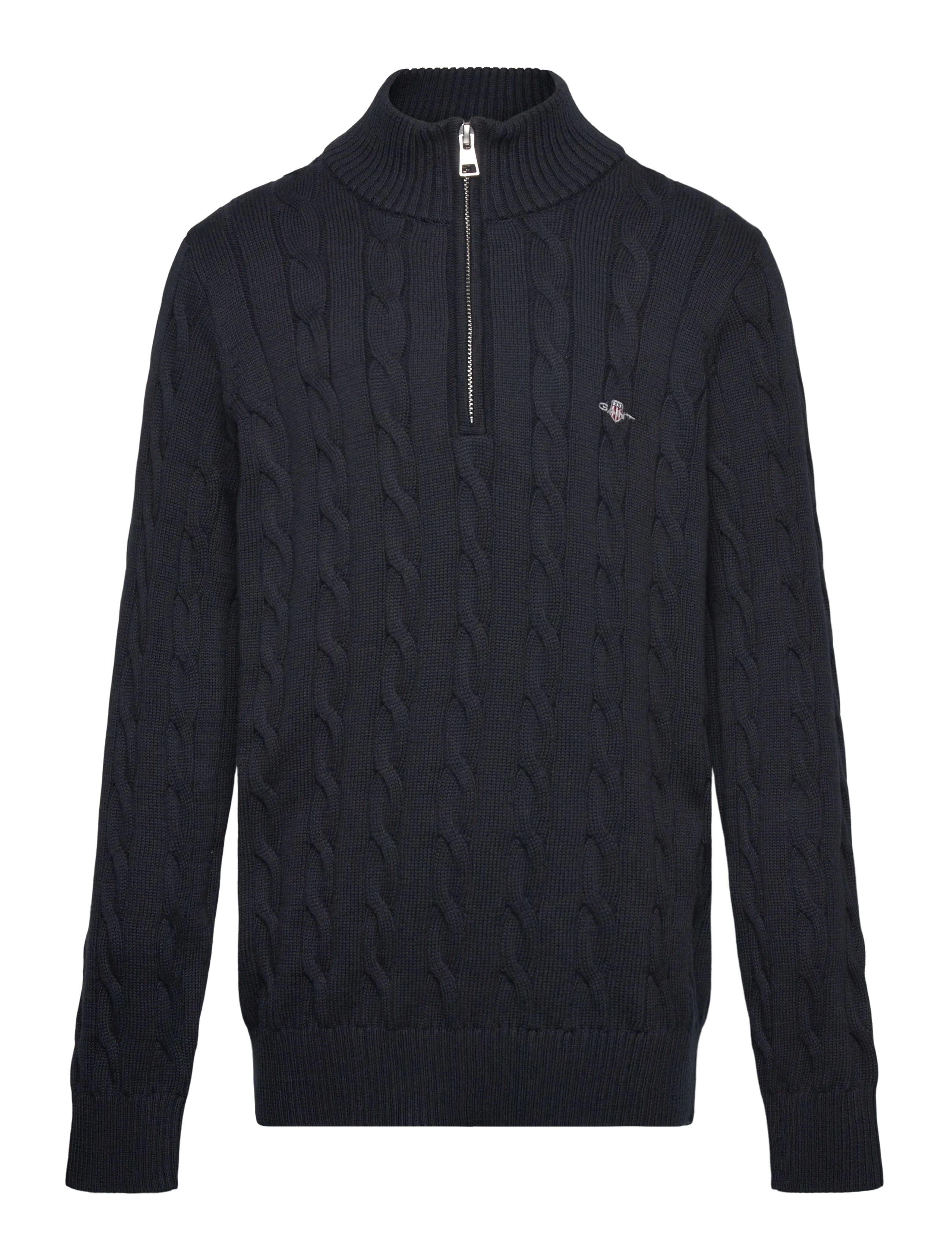 Gant COTTON CABLE HALF ZIP - Pullover - EVENING BLUE / black