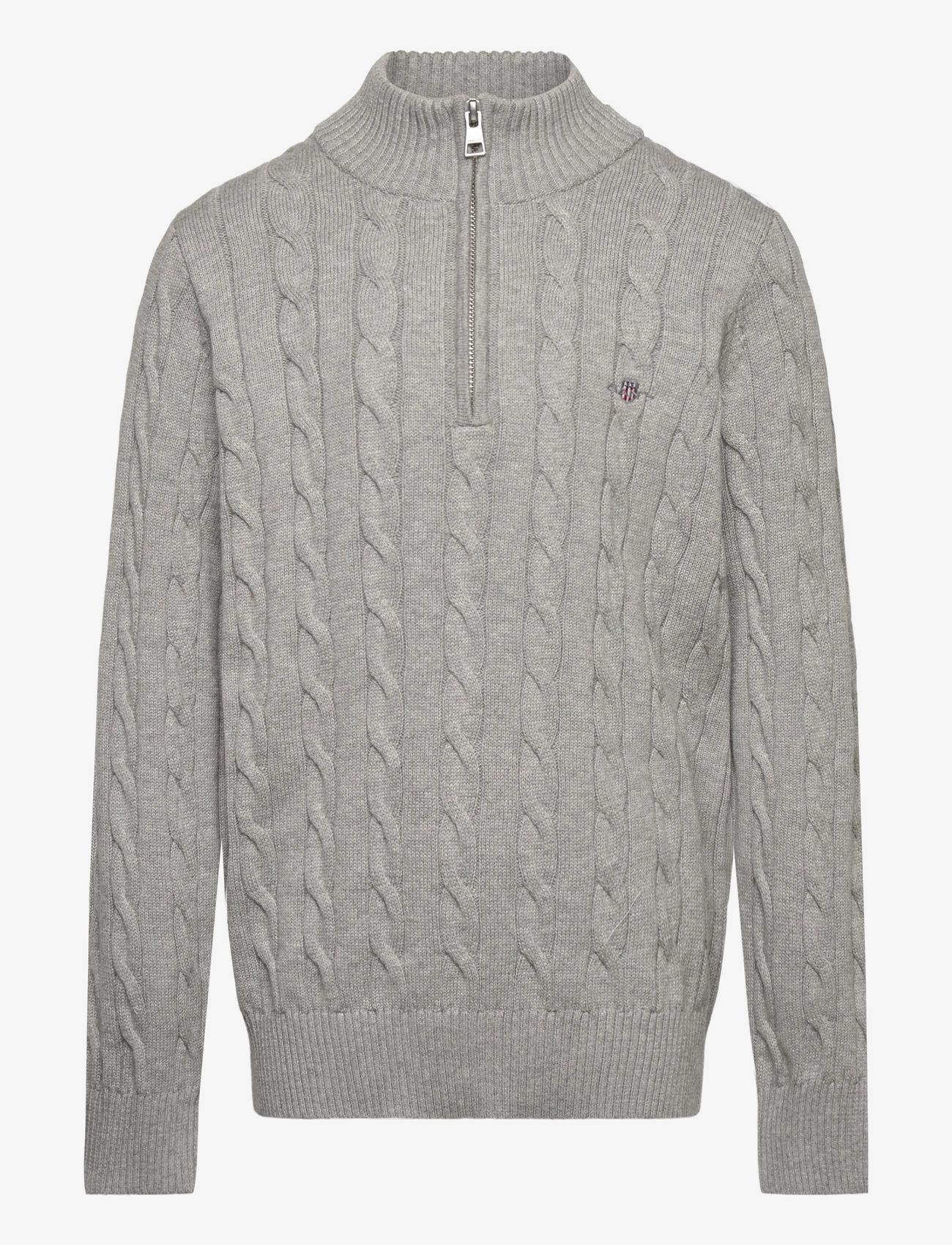 Gant - COTTON CABLE HALF ZIP - pullover - grey melange - 0