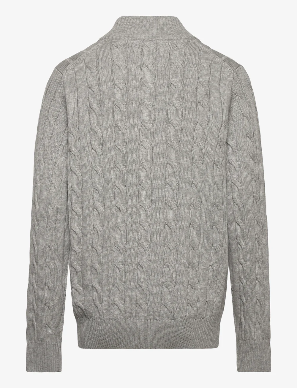 GANT - COTTON CABLE HALF ZIP - stickade tröjor - grey melange - 1