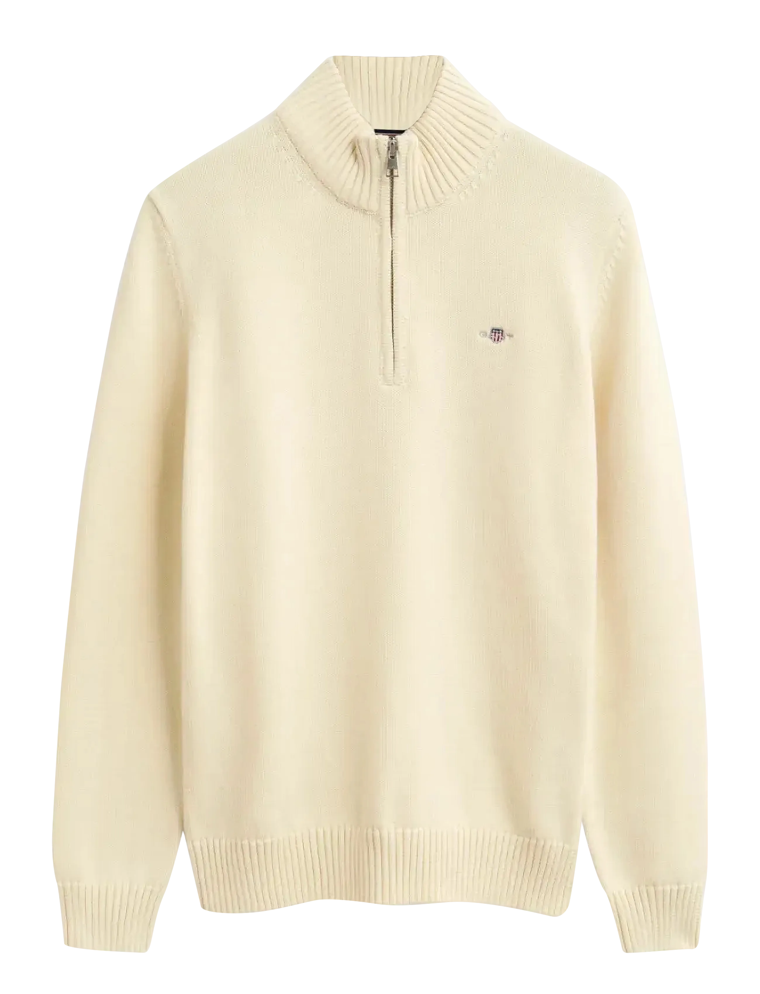 GANT CASUAL COTTON HALF ZIP - GANT - CREAM / white