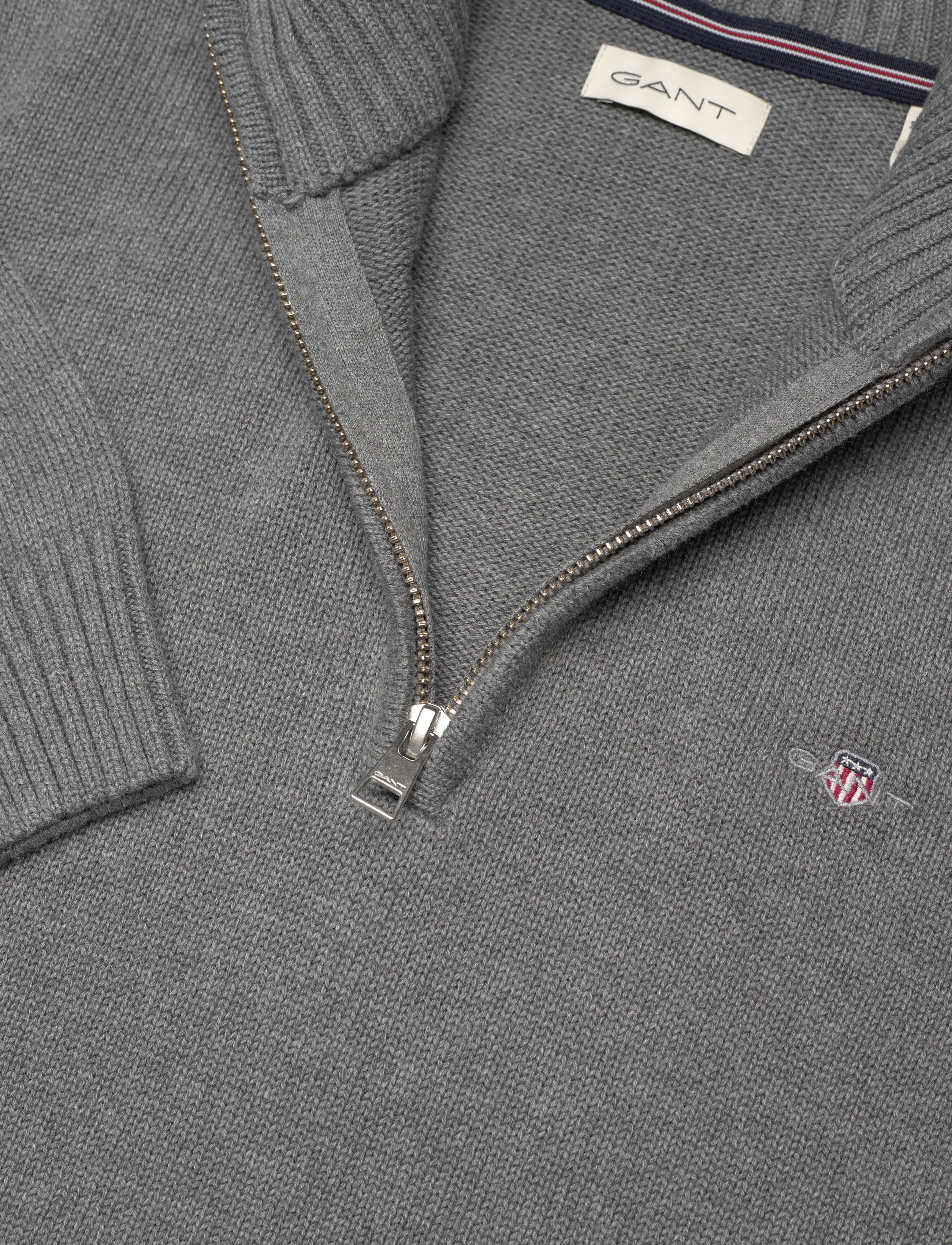 Gant - CASUAL COTTON HALF ZIP - trøjer - dark grey melange - 2
