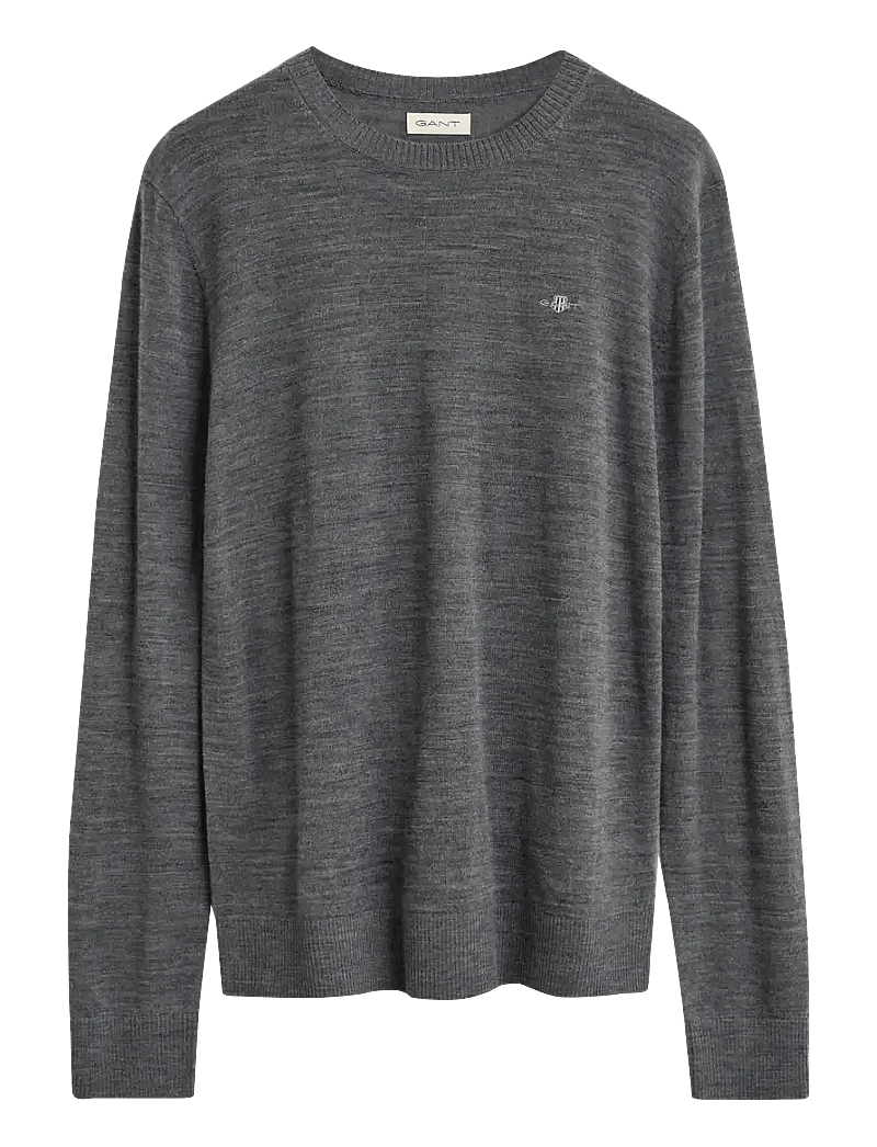 GANT - EXTRAFINE MERINO WOOL C-NECK - swetry - charcoal melange - 0