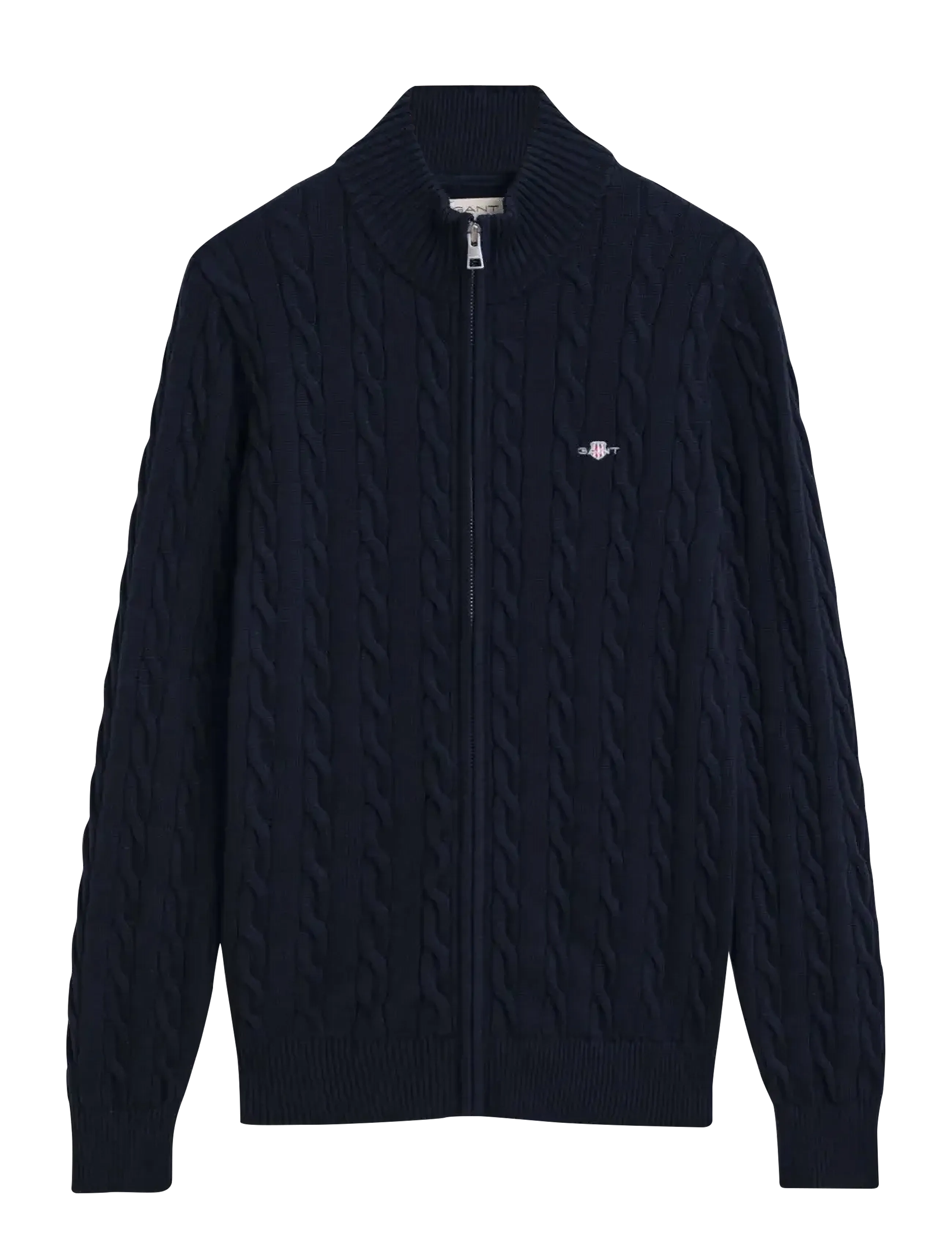GANT Baumwolle Cable Full Zip Cardigan Blau - 134-140 - Kinder