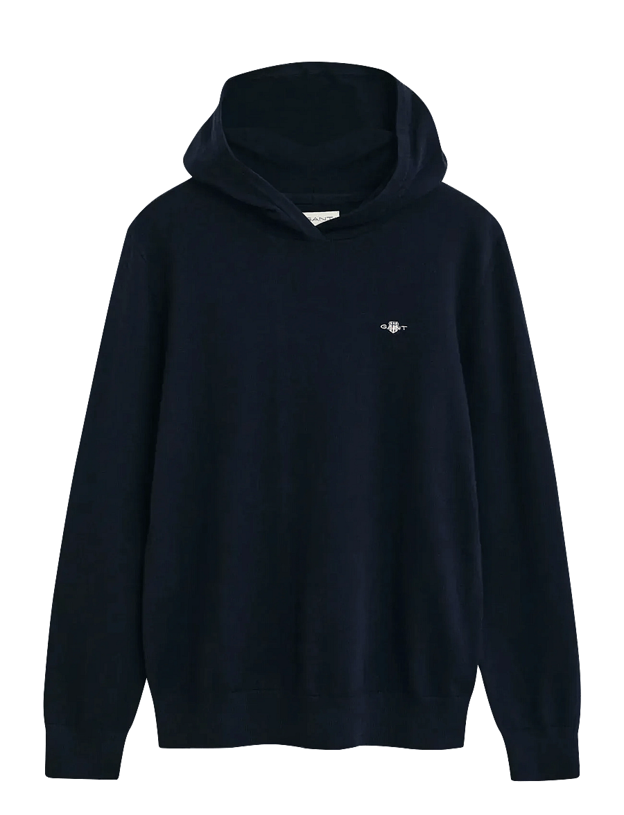 Gant - KNITTED HOODIE - kapuzenpullover - evening blue - 0