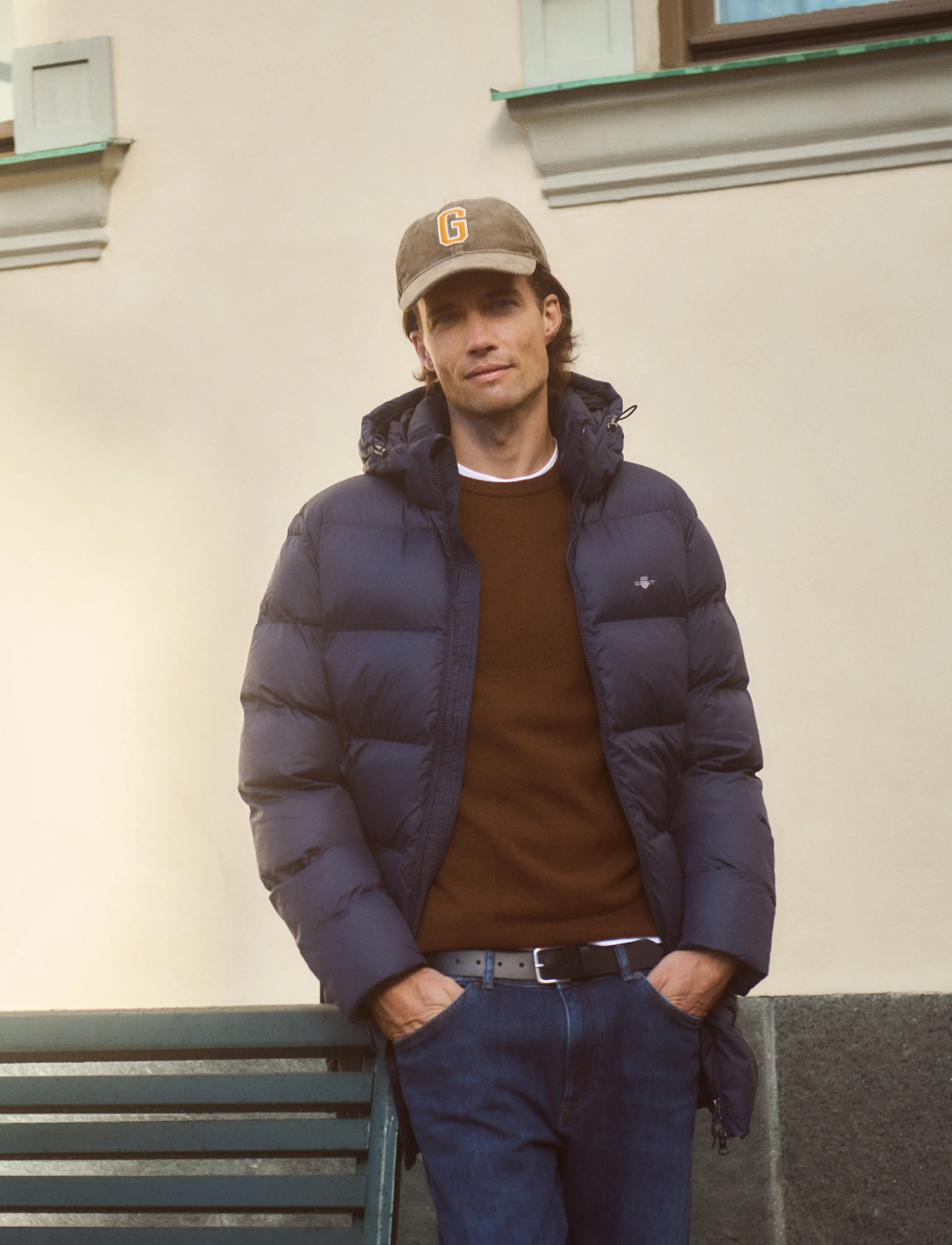 Gant G Badge Cord Cap, One Size, Headwear, Beige - Caps, Männerswear