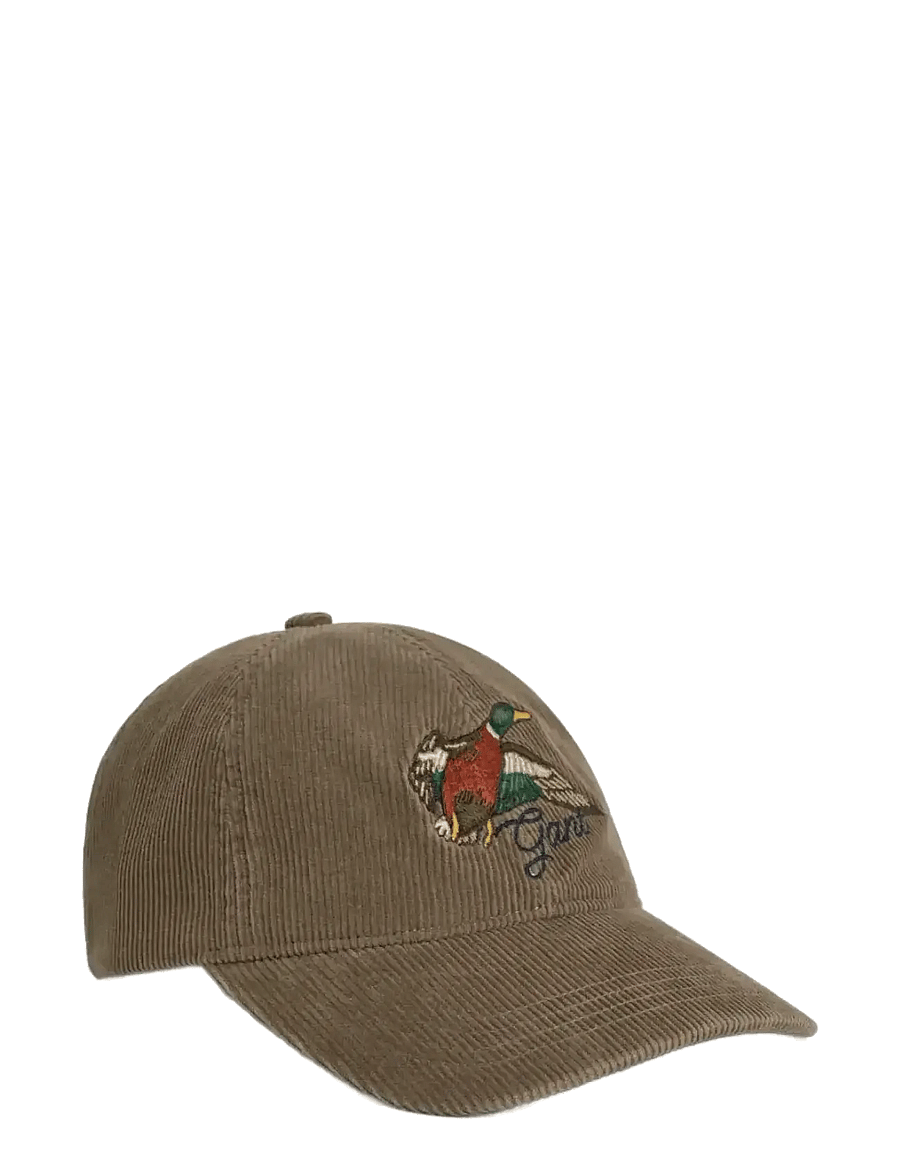 Gant - GRAPHIC EMBROIDERY WASHED CORD CAP - caps - taupe beige - 1