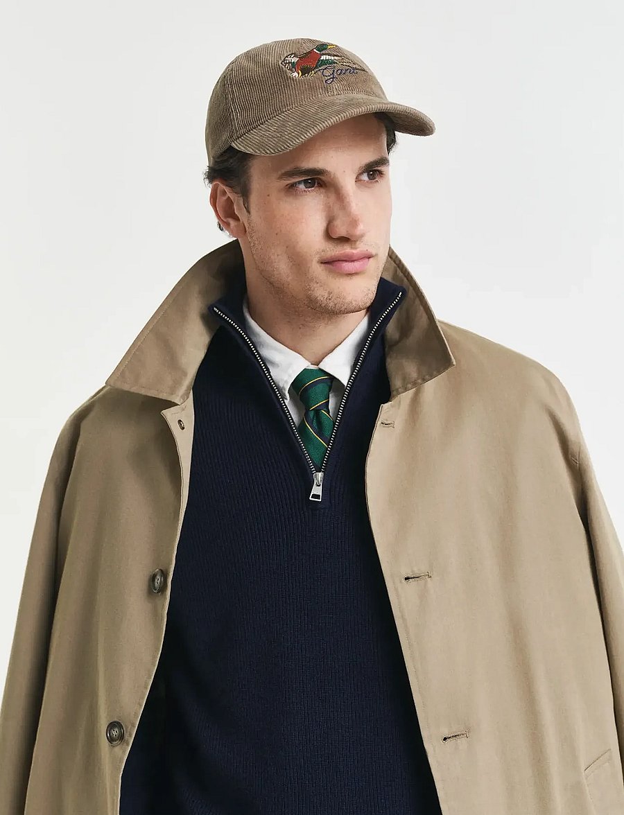 Gant - GRAPHIC EMBROIDERY WASHED CORD CAP - caps - taupe beige - 0