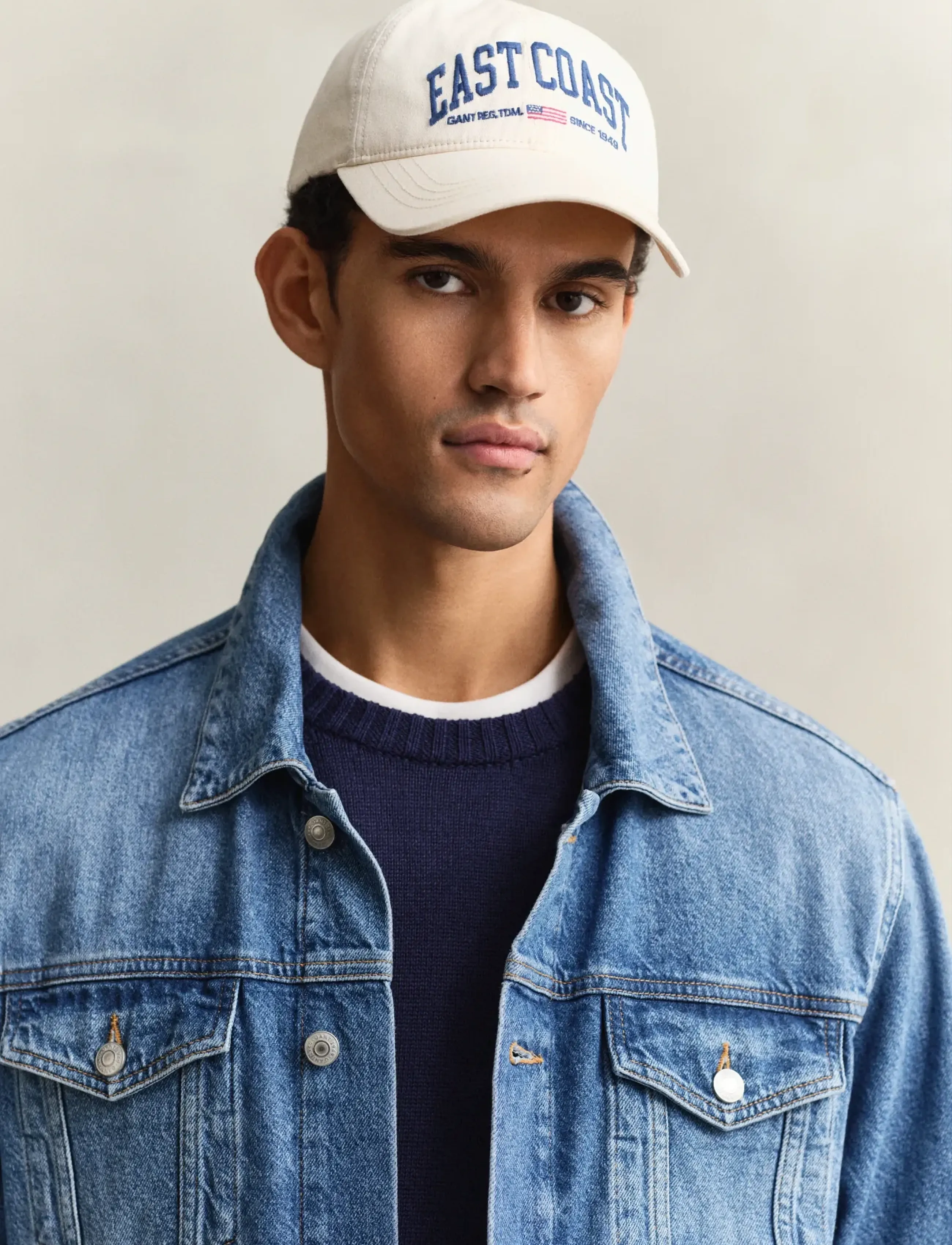 Gant Graphic Cotton Canvas Cap, One Size, Cream, Hovedbeklædning > Kasketter, Herre