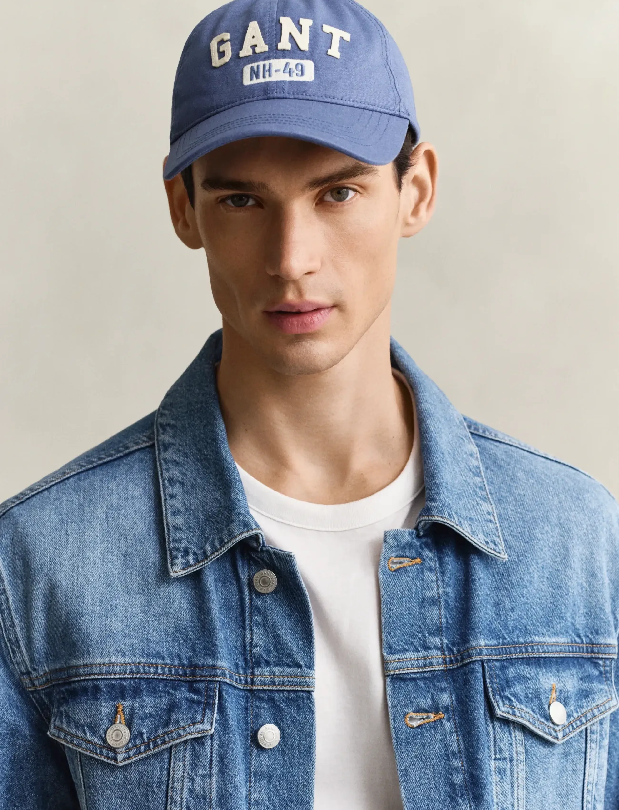 Gant Graphic Cotton Canvas Cap, Mænd, Grafisk Baseball Kasket, Blå, Str: ONE SIZE