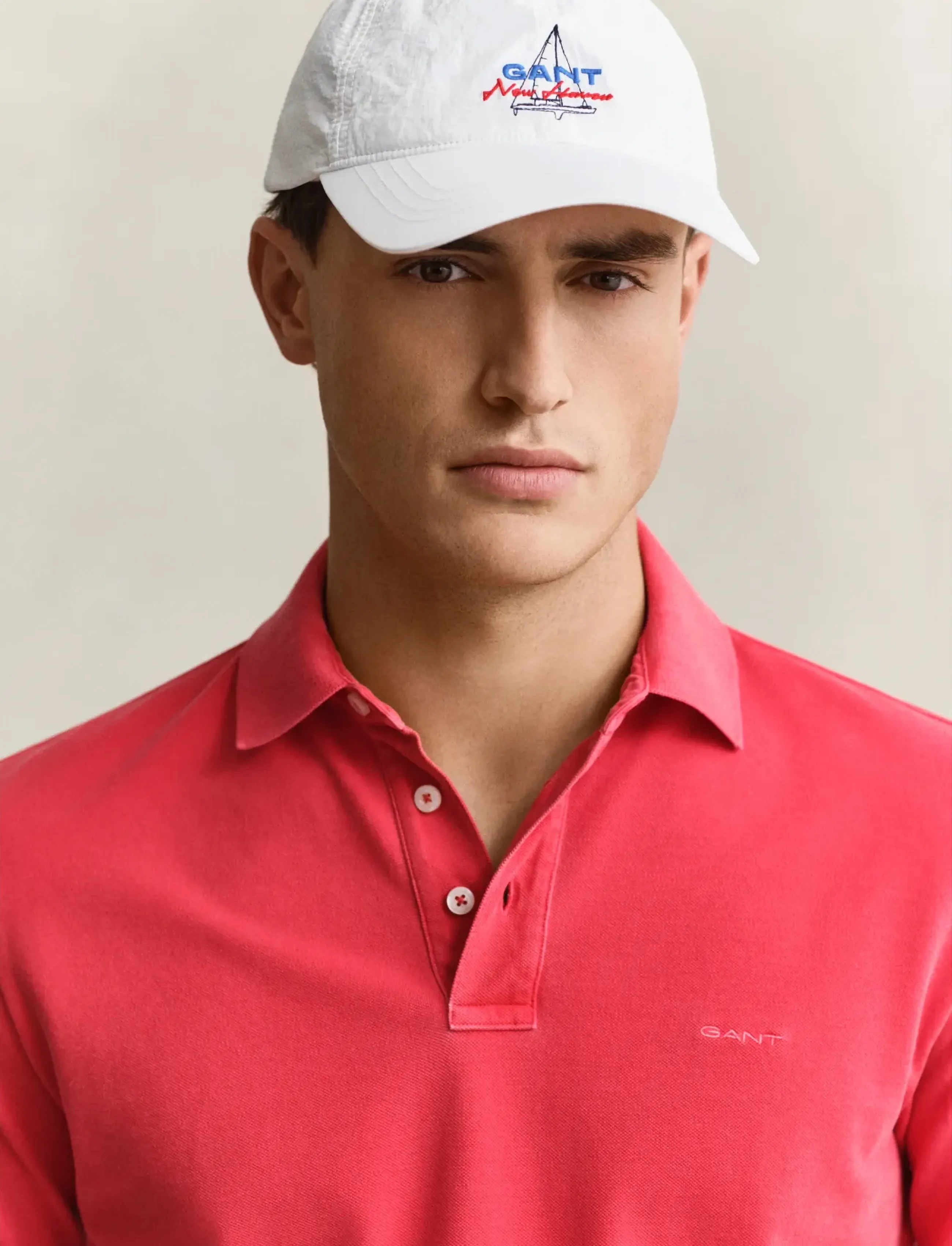 GANT GRAPHIC CRINKLED CAP - Preppy - EGGSHELL / white