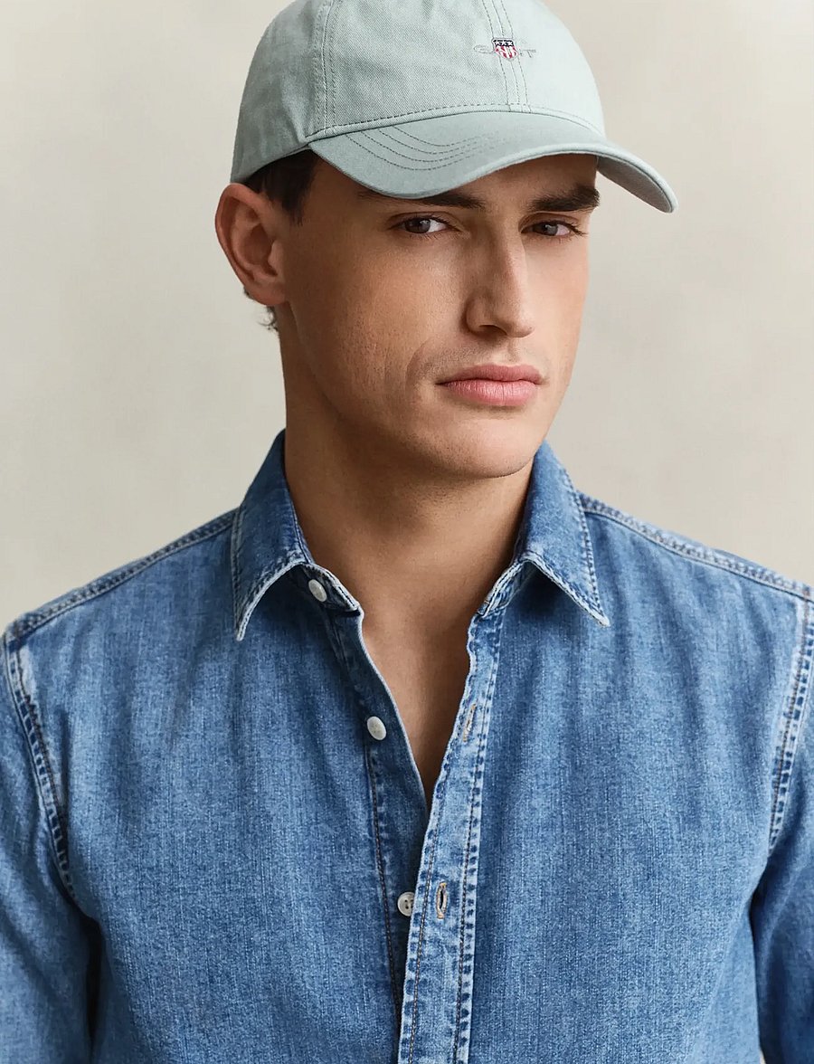 Gant - SHIELD SUNFADED CAP - caps - washed turquoise - 0