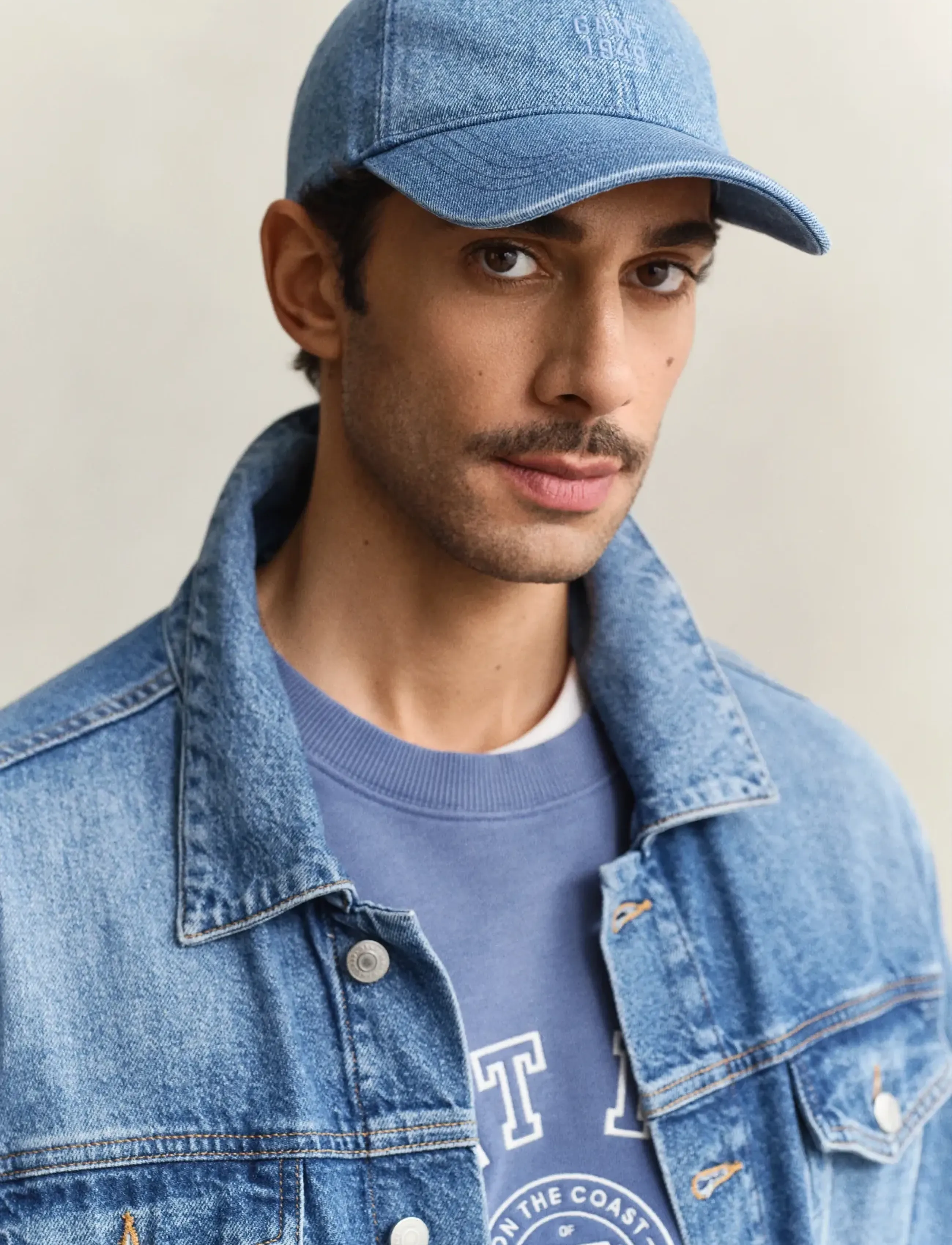 GANT DENIM CAP - Preppy - SEMI LIGHT BLUE BROKEN IN / blue