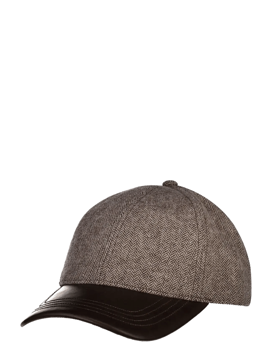 Gant - LEATHER VISOR WOOL BLEND CAP - kappen - mist taupe - 0