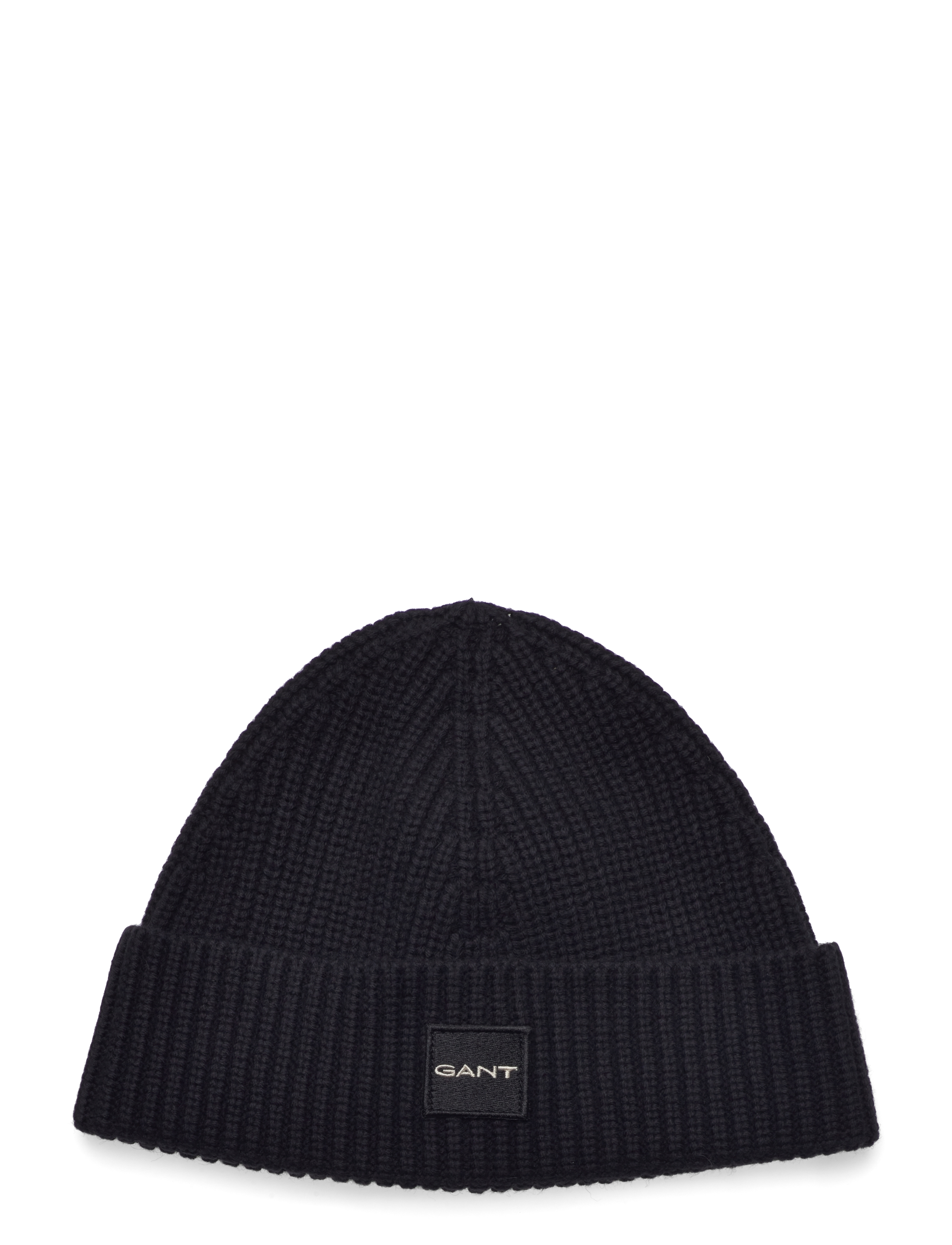 UNISEX. COTTON RIB KNIT BEANIE - BLACK