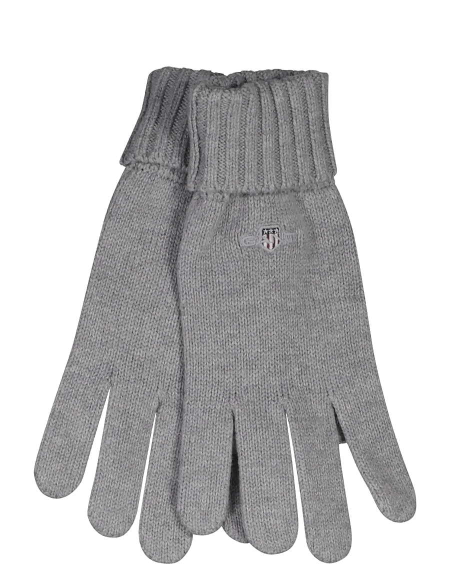 Gant - COTTON BLEND LOGO GLOVES - shop by occasion - grey melange - 0