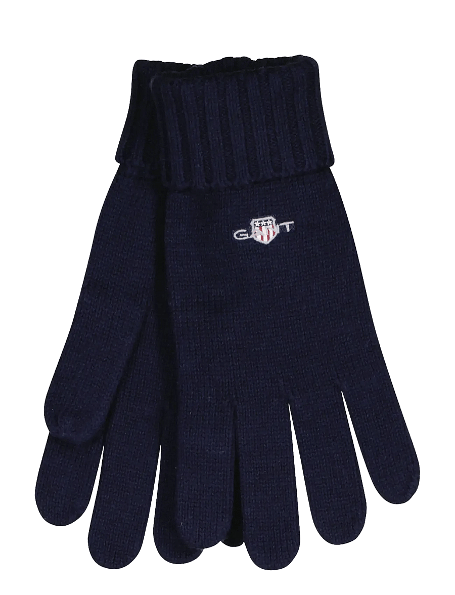 Gant - COTTON BLEND LOGO GLOVES - nach anlass kaufen - marine - 0
