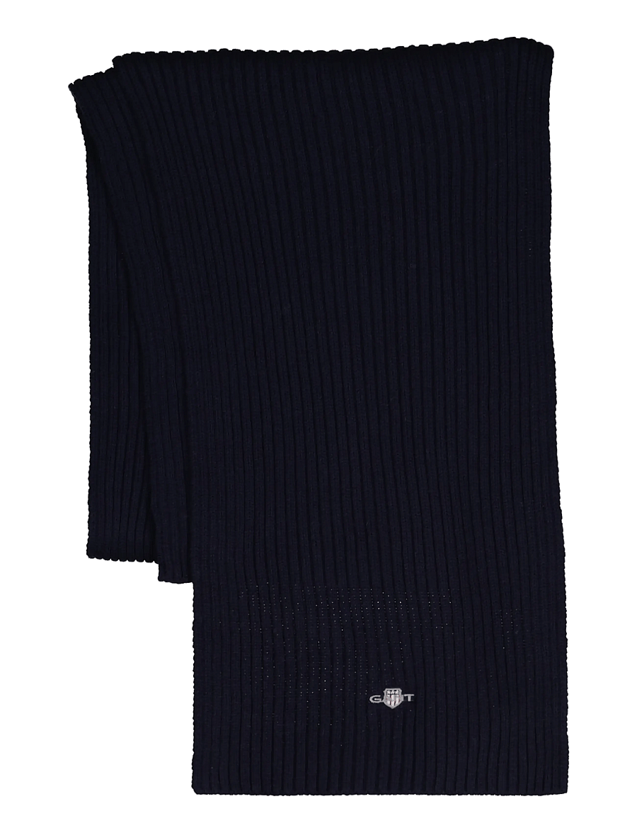 Gant - COTTON BLEND LOGO SCARF - winter scarves - marine - 0