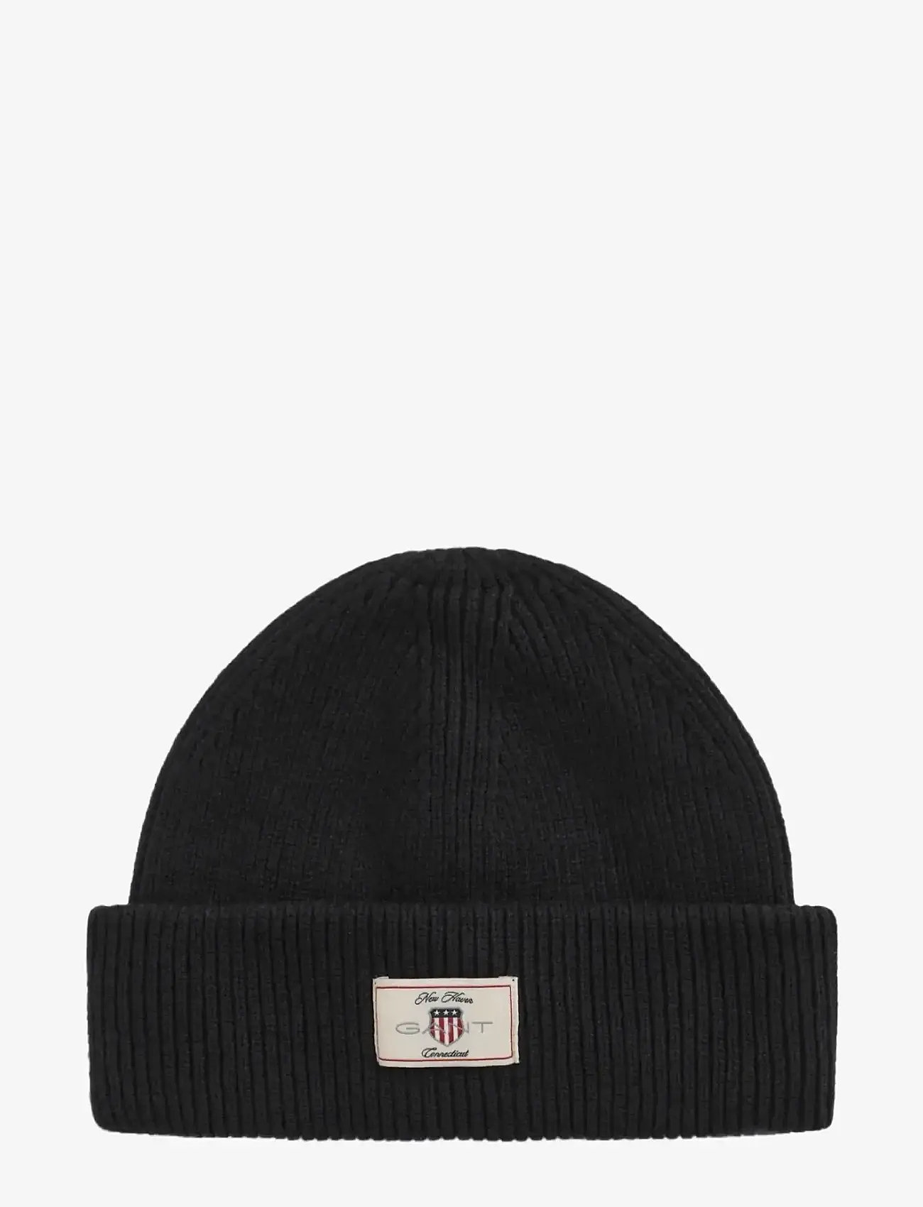 GANT - COTTON BLEND RIBBED BEANIE - shoppa efter tillfälle - black - 1