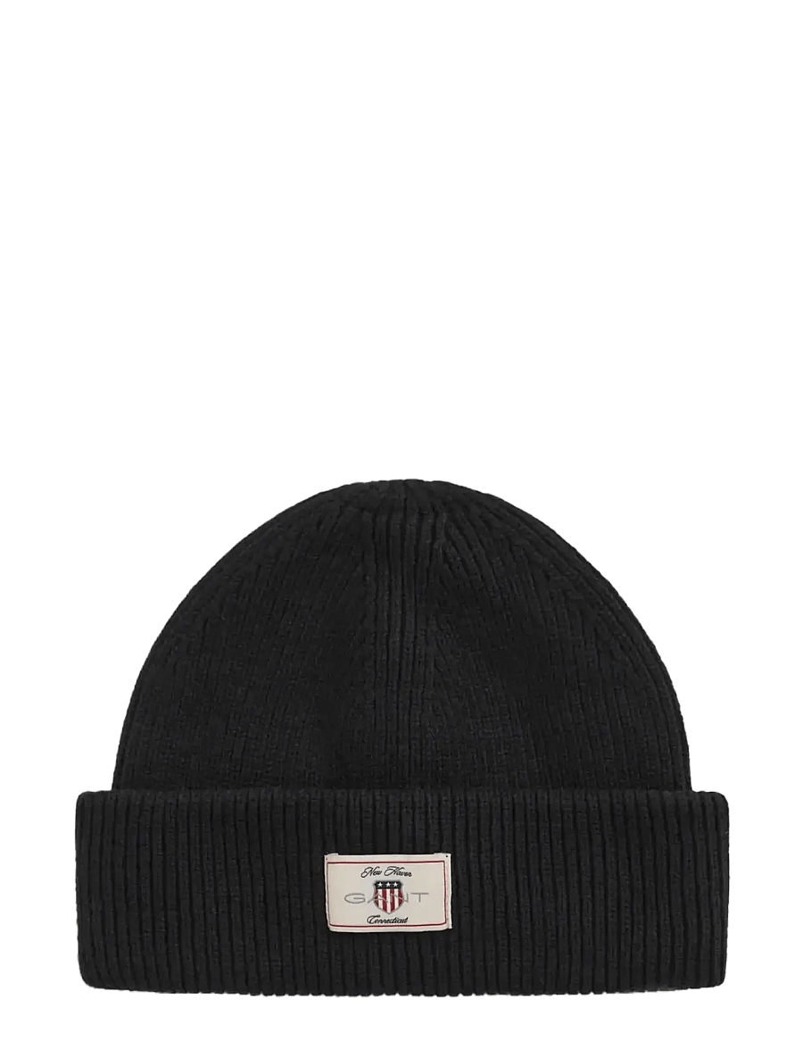Gant - COTTON BLEND RIBBED BEANIE - nach anlass kaufen - black - 1