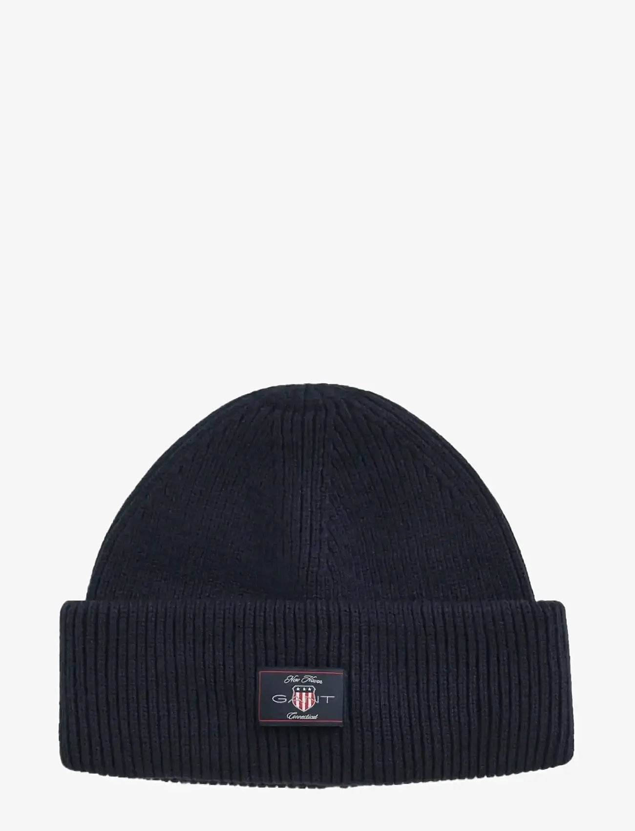 GANT - COTTON BLEND RIBBED BEANIE - osta olukorra järgi - evening blue - 1