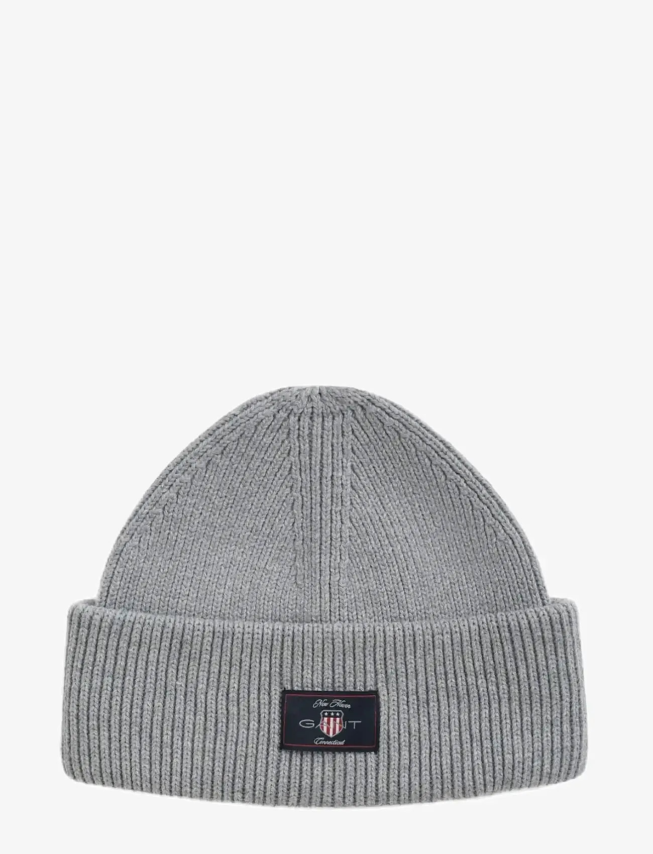 Gant - COTTON BLEND RIBBED BEANIE - shop efter anledning - grey melange - 0