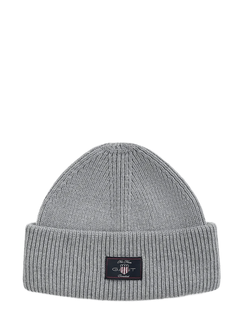 Gant - COTTON BLEND RIBBED BEANIE - shop efter anledning - grey melange - 0