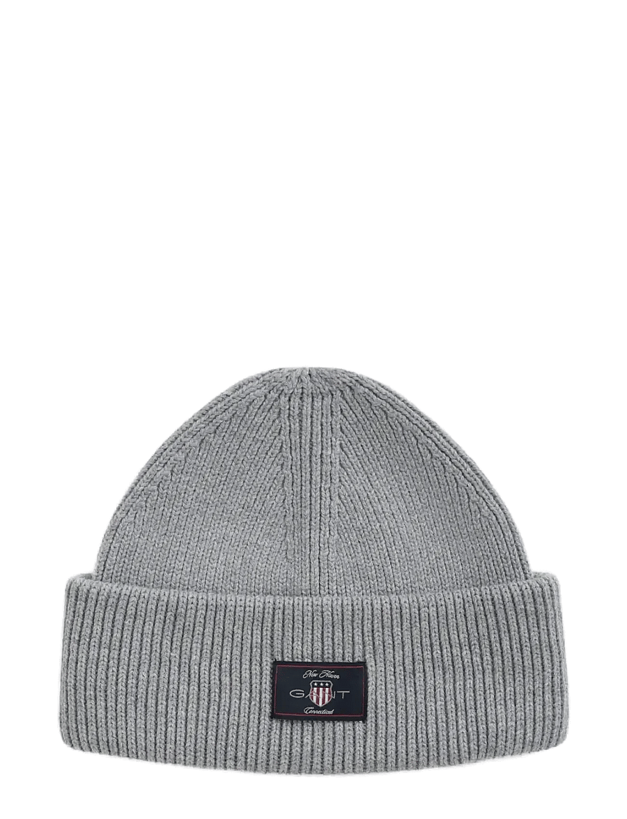 Gant - COTTON BLEND RIBBED BEANIE - nach anlass kaufen - grey melange - 0