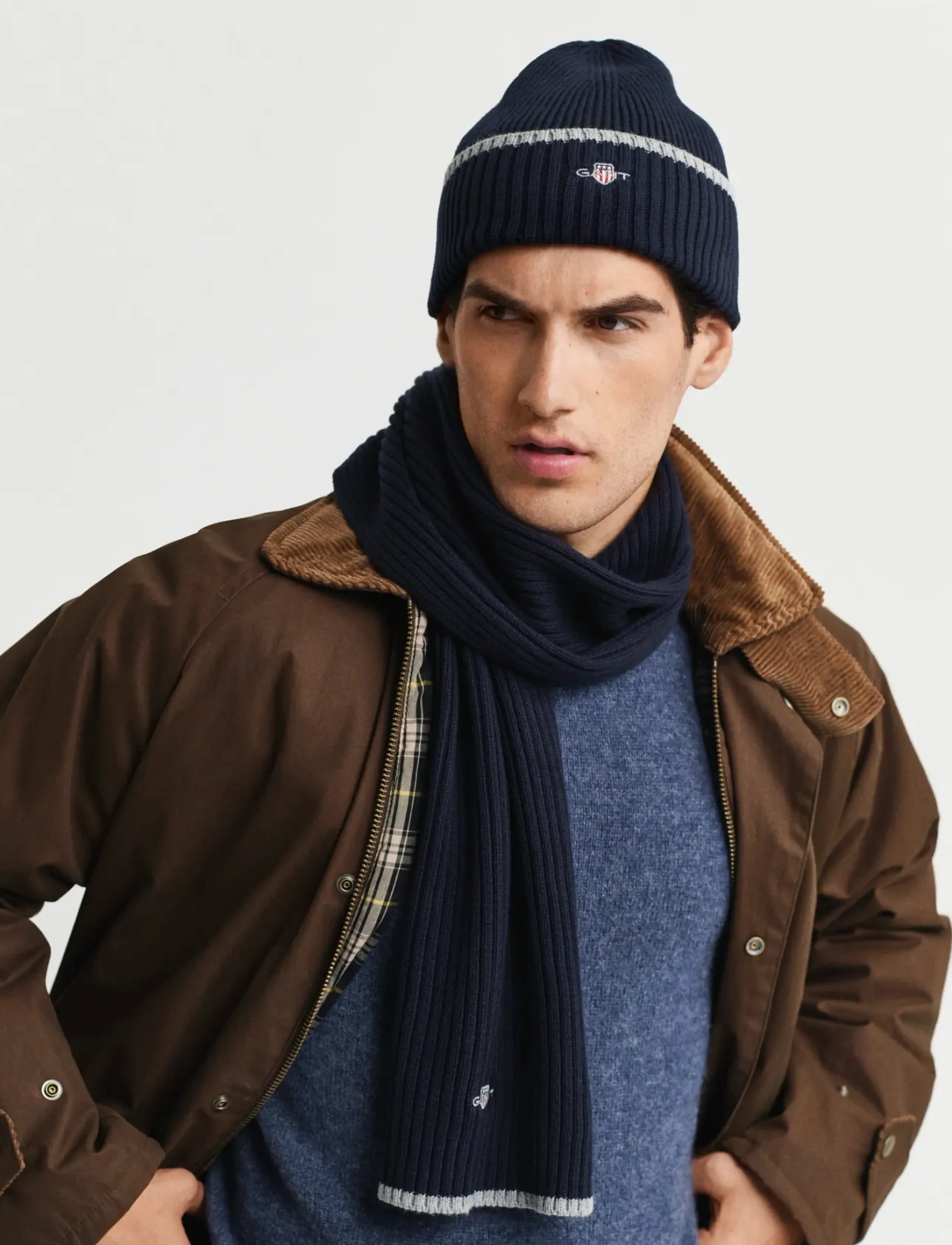 Gant Essential Gift Set, One Size, Navy, Hovedbeklædning > Huer, Herre