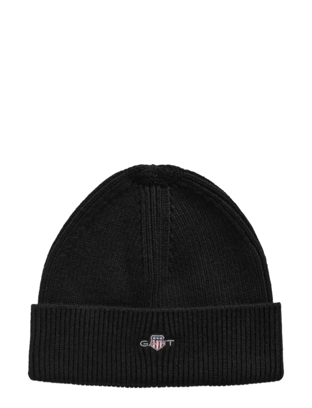 Gant Shield Cotton Beanie, S/M, Black, Huer > Beanie, Børn