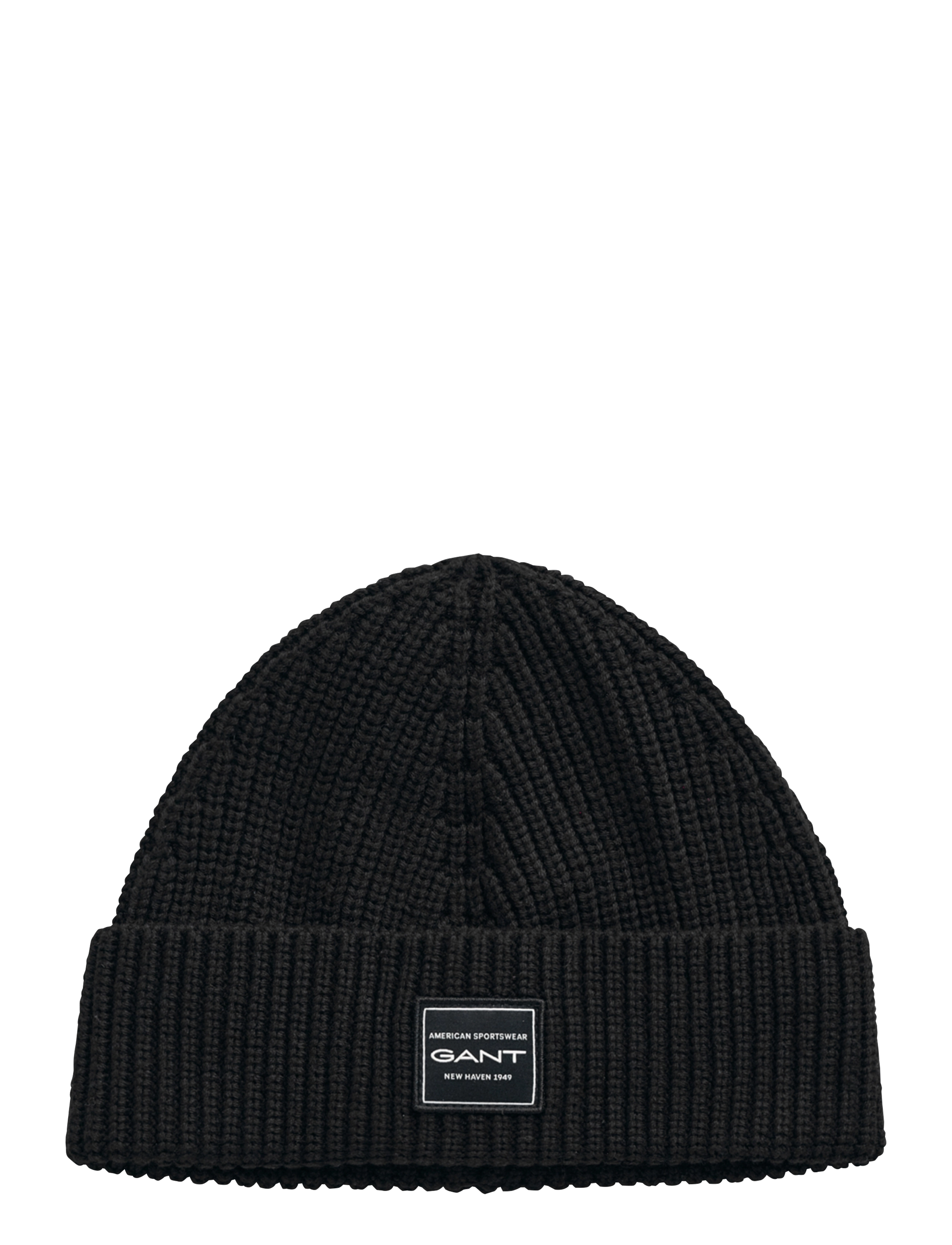 COTTON RIBBED BEANIE - BLACK