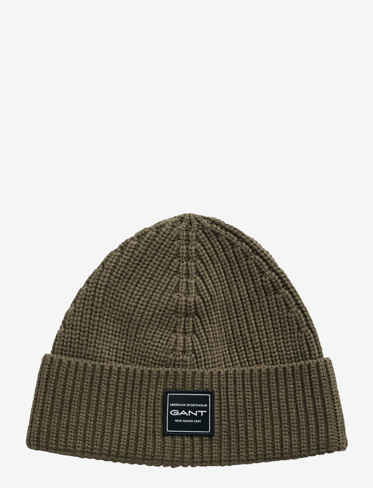 GANT - COTTON RIBBED BEANIE - mössor & kepsar - juniper green - 1