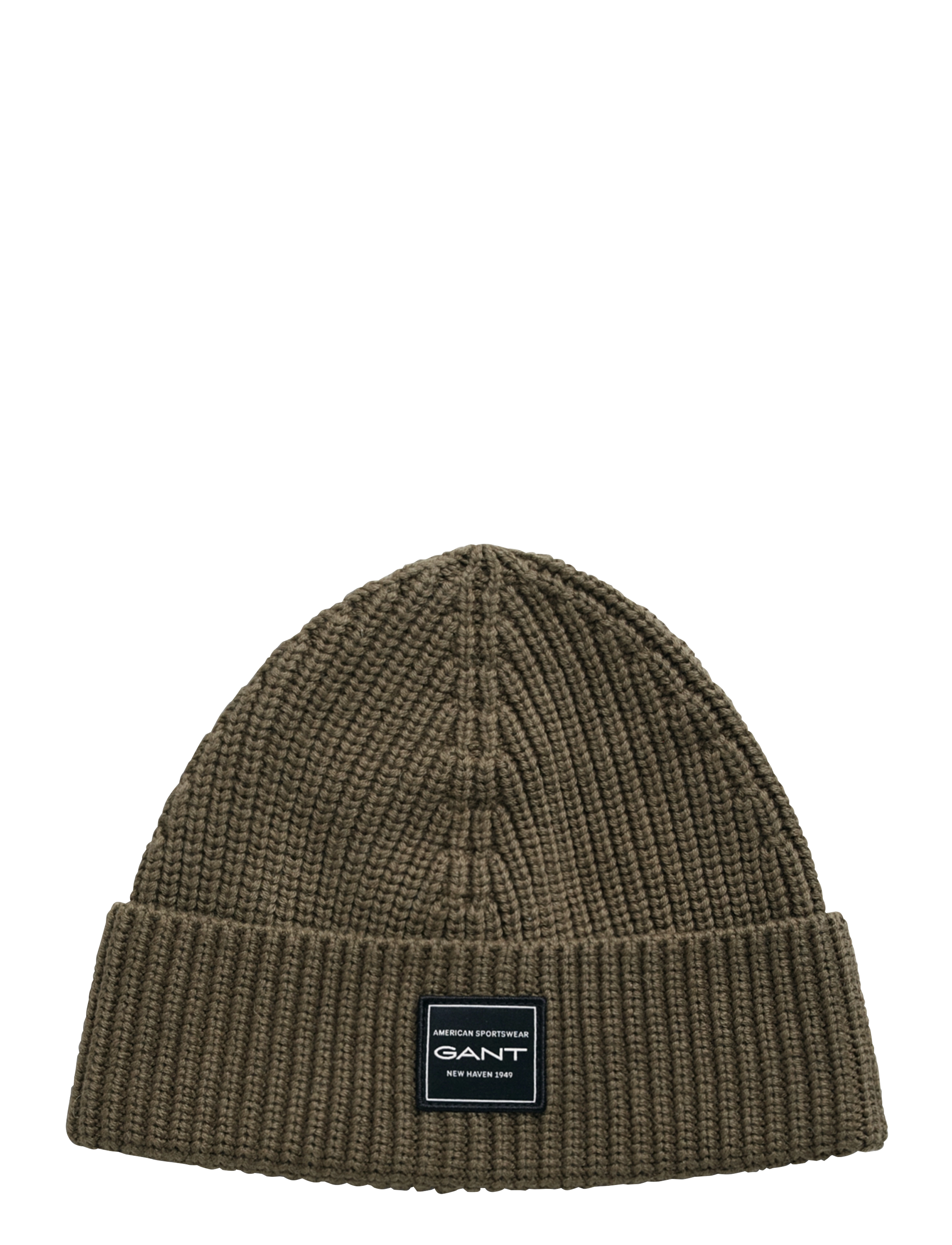 GANT - COTTON RIBBED BEANIE - juniper green - 1