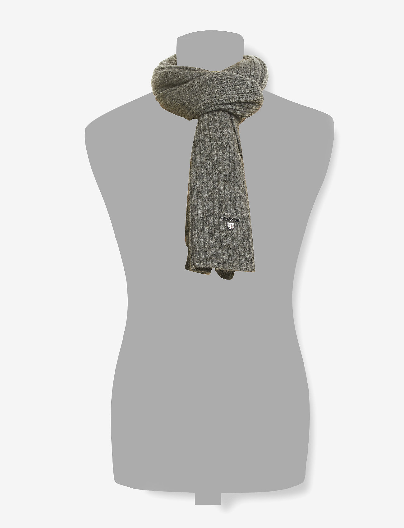 GANT - UNISEX. WOOL KNIT SCARF - dark grey melange - 1