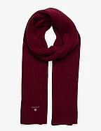 UNISEX. WOOL KNIT SCARF - PLUMPED RED