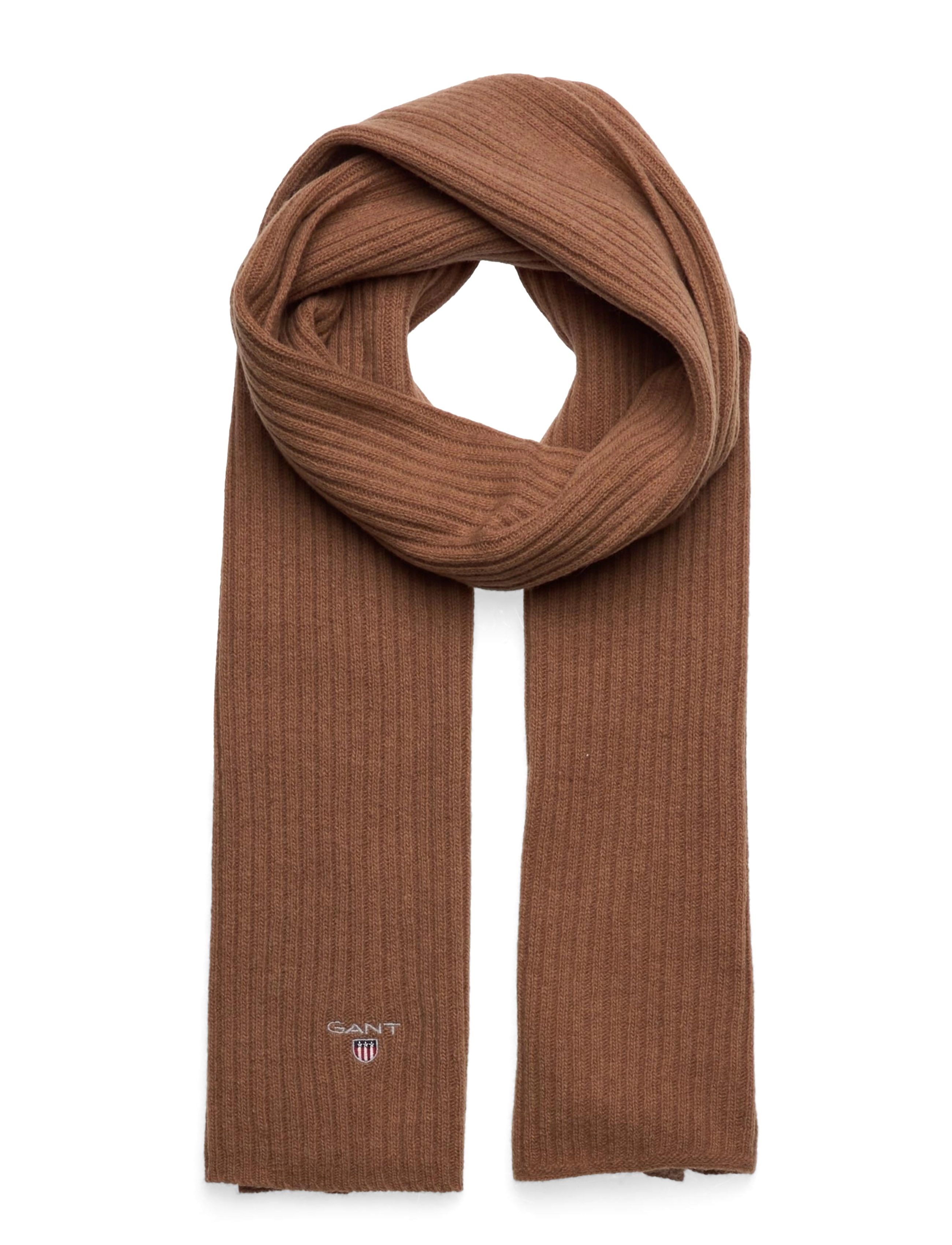 GANT - UNISEX. WOOL KNIT SCARF - roasted walnut - 0