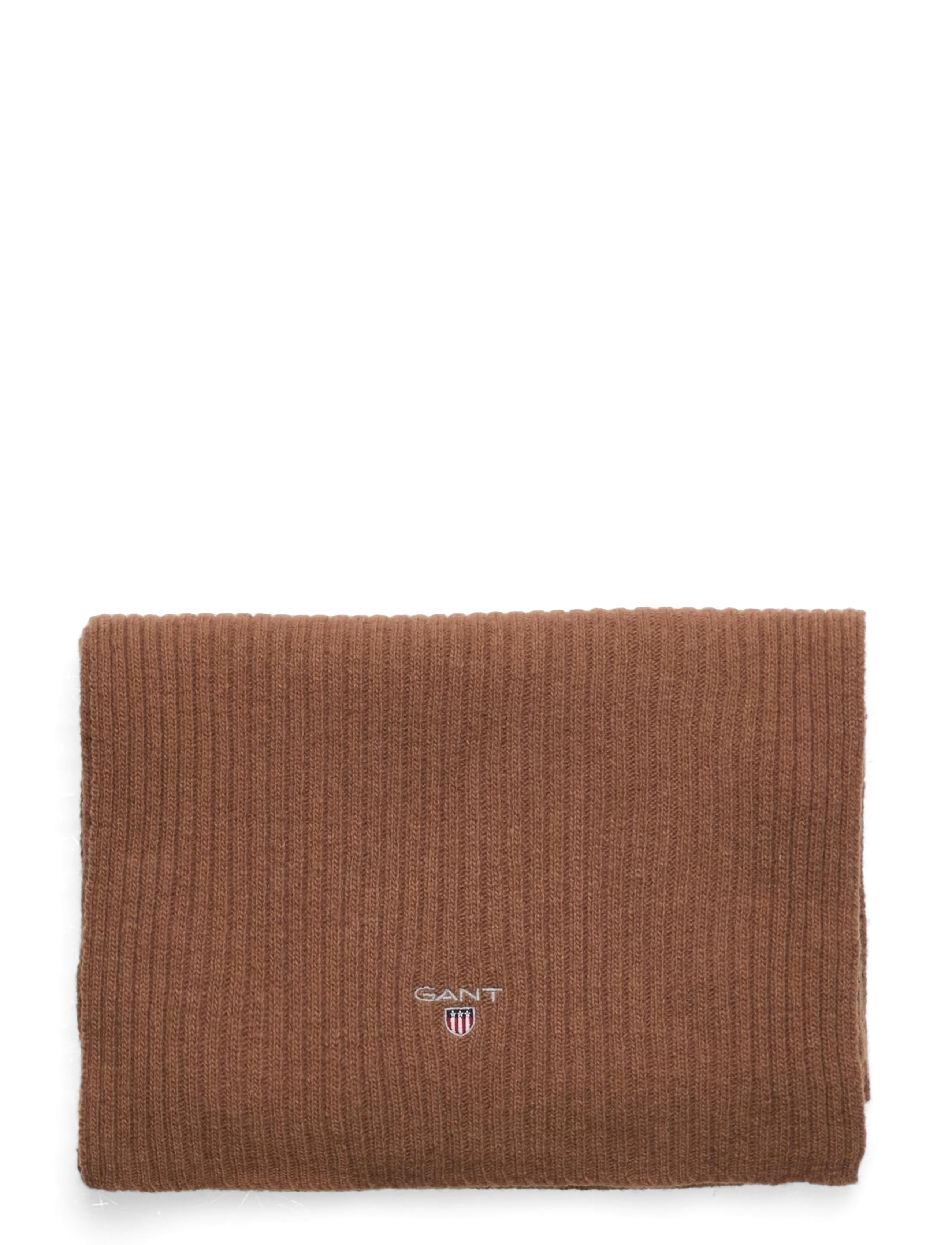GANT - UNISEX. WOOL KNIT SCARF - roasted walnut - 1