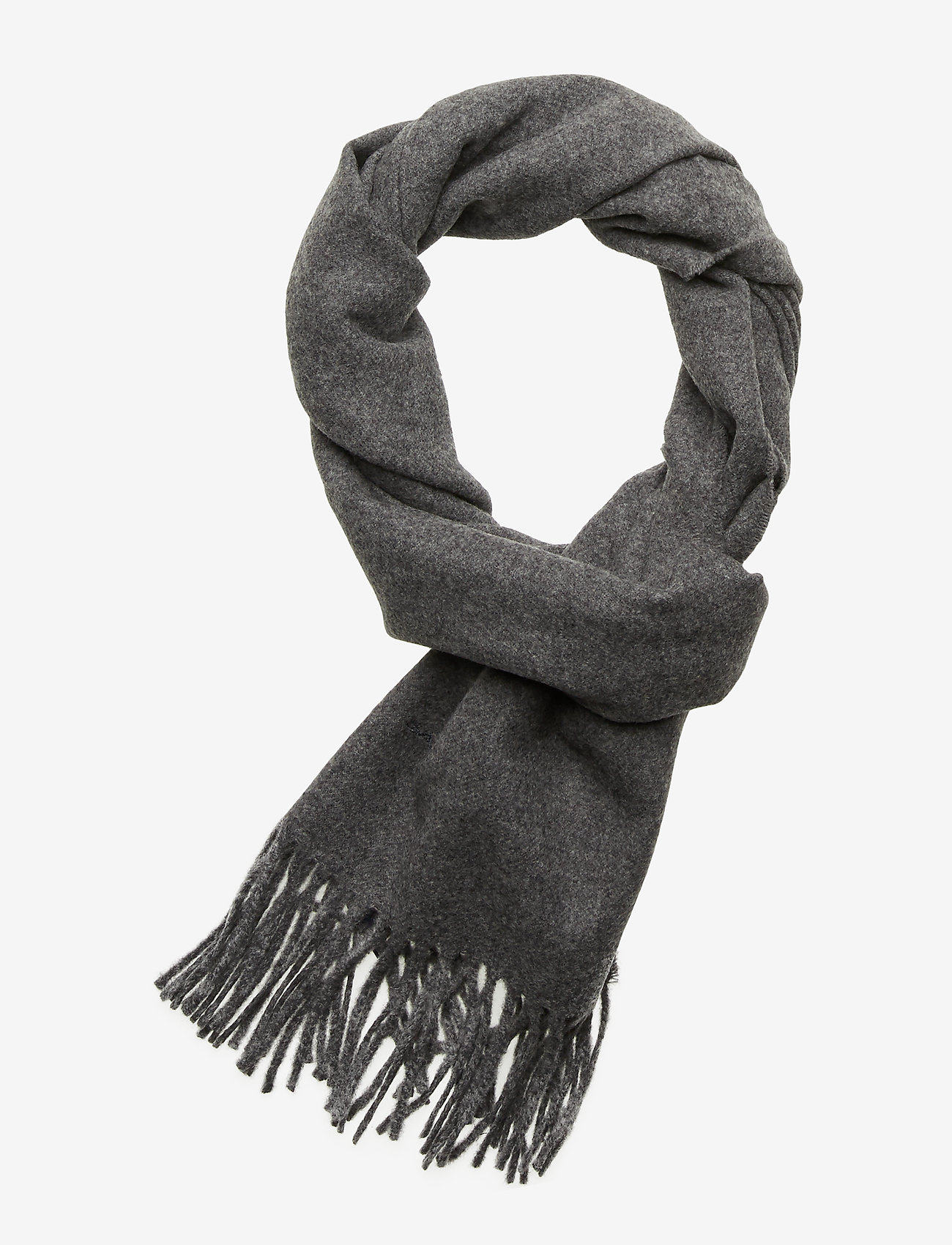 GANT - UNISEX. SOLID WOOL SCARF - charcoal melange - 0