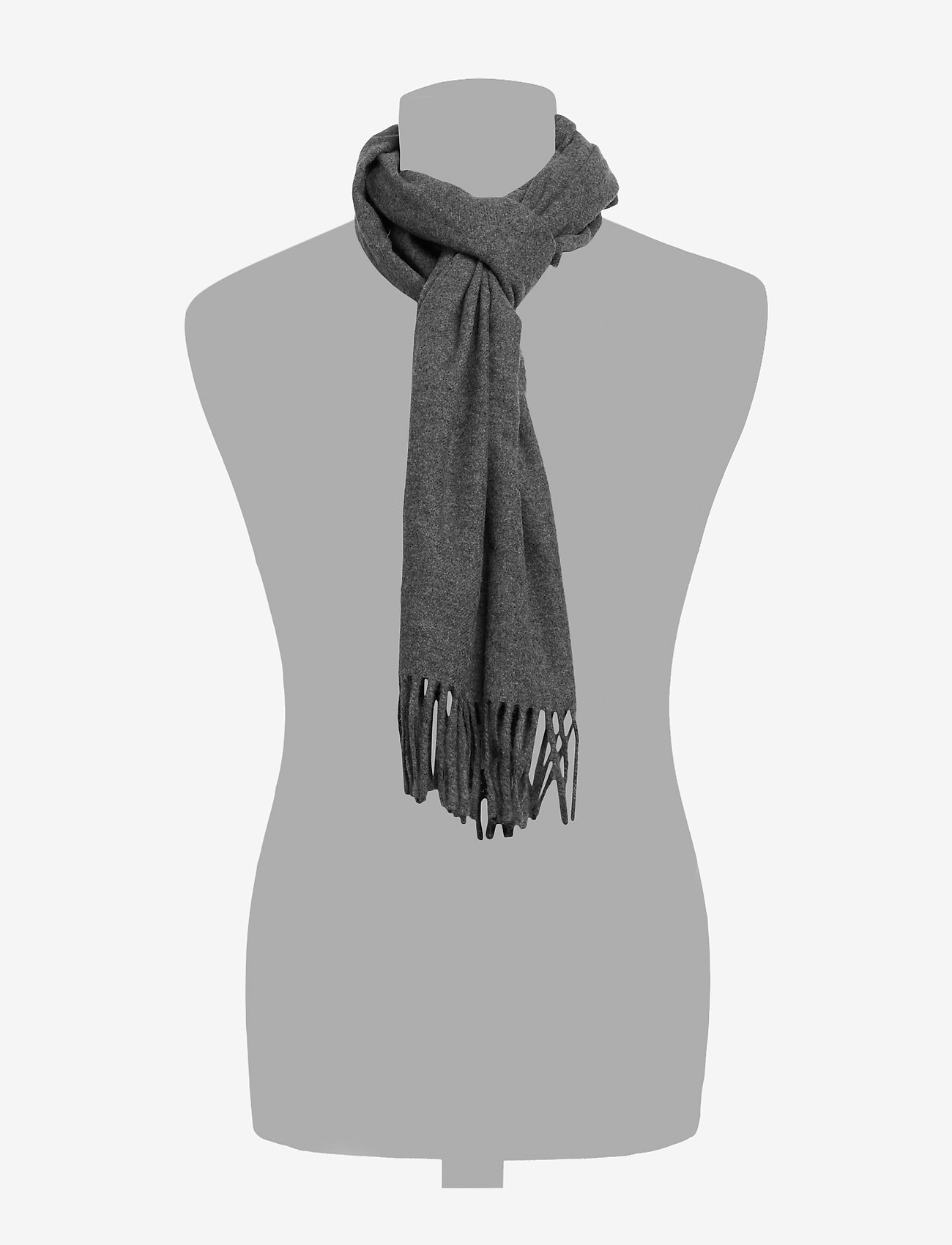 GANT - UNISEX. SOLID WOOL SCARF - charcoal melange - 1