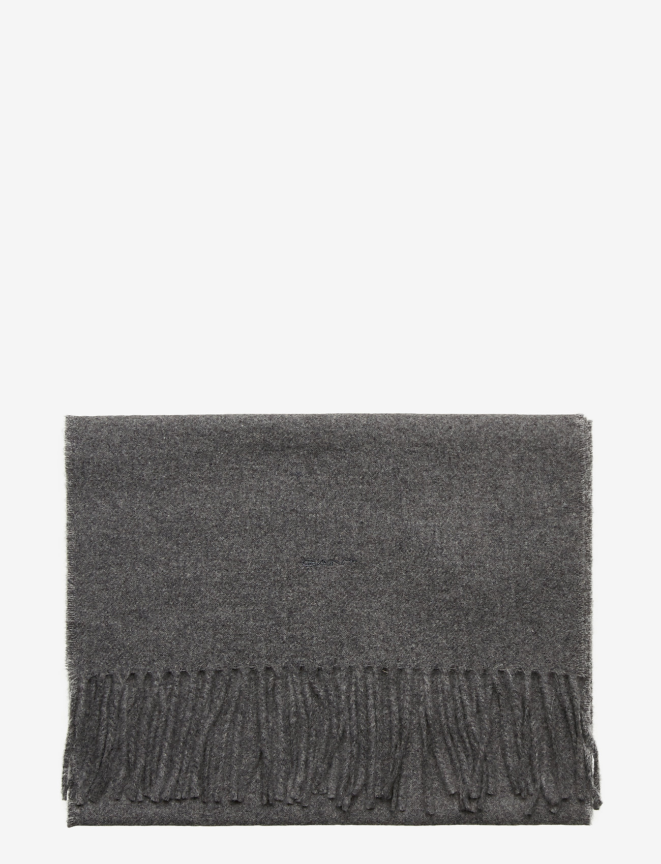 GANT - UNISEX. SOLID WOOL SCARF - charcoal melange - 2