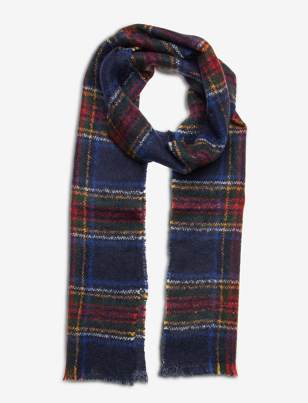 GANT - D1. TARTAN MOHAIR WOOL SCARF - navy - 0