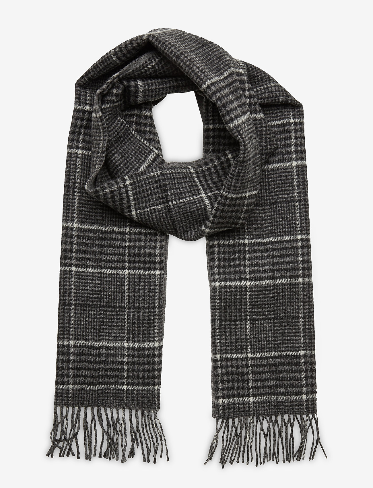 GANT - D1. GLENCHECK WOOL SCARF - charcoal melange - 0
