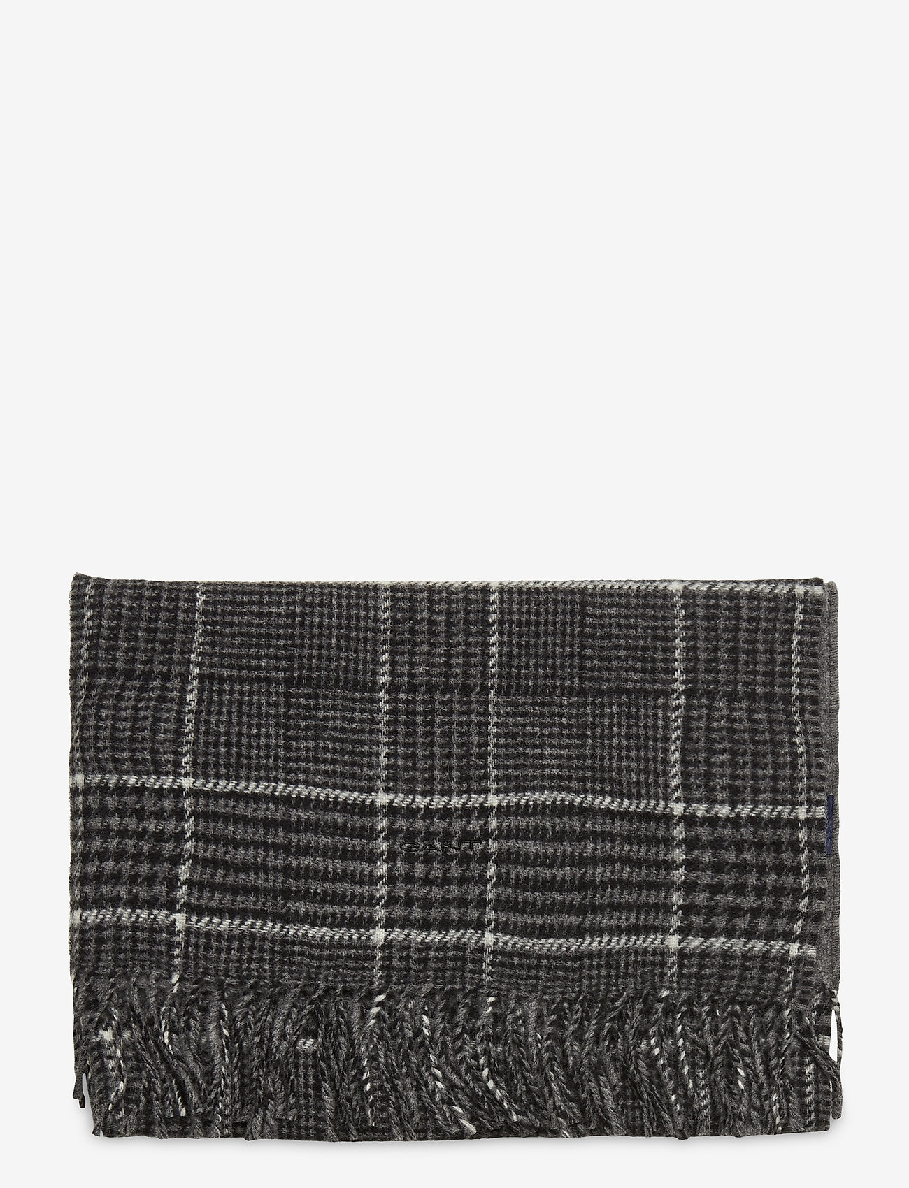 GANT - D1. GLENCHECK WOOL SCARF - charcoal melange - 1