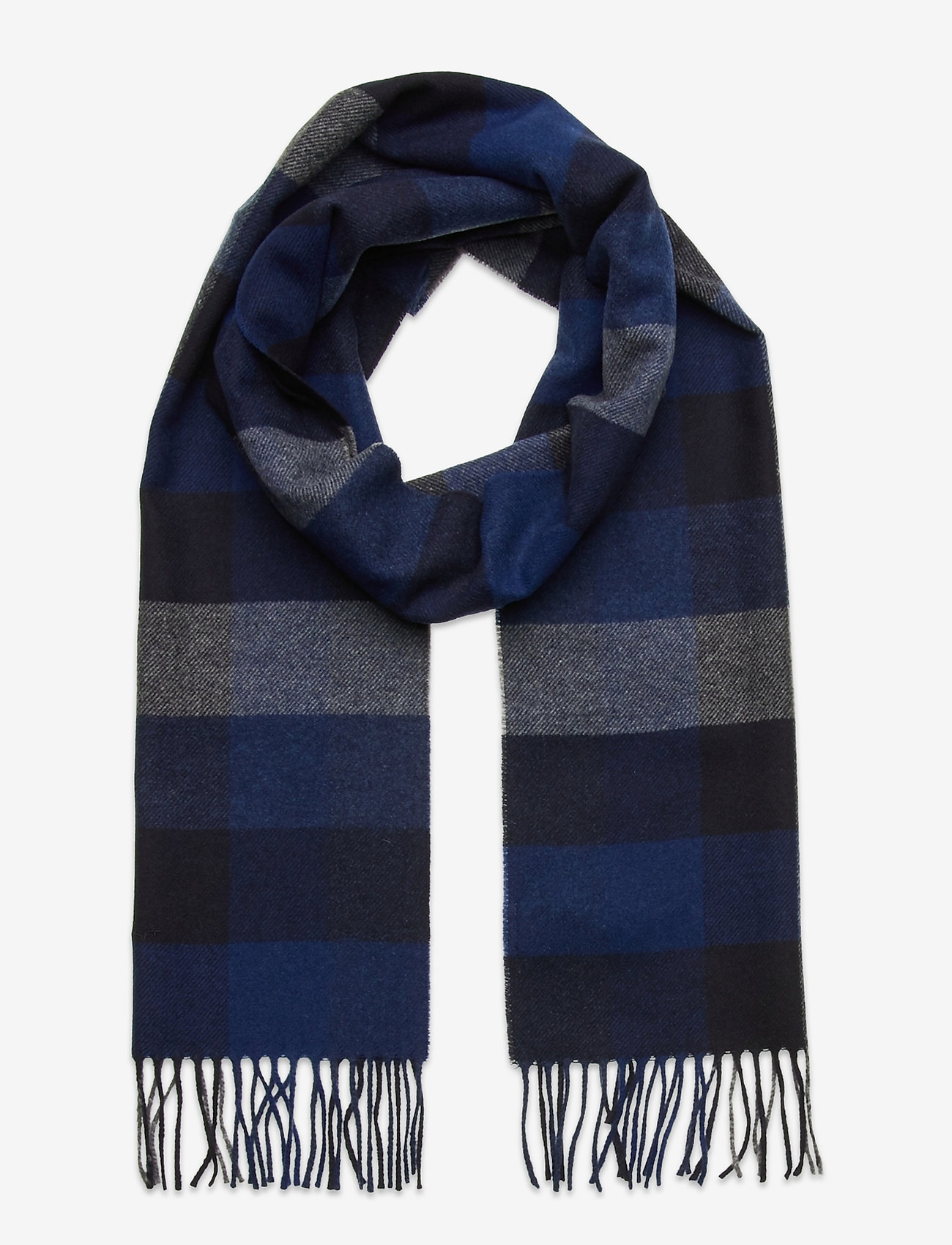 GANT - D2. MULTI CHECK WOOL SCARF - crisp blue - 0