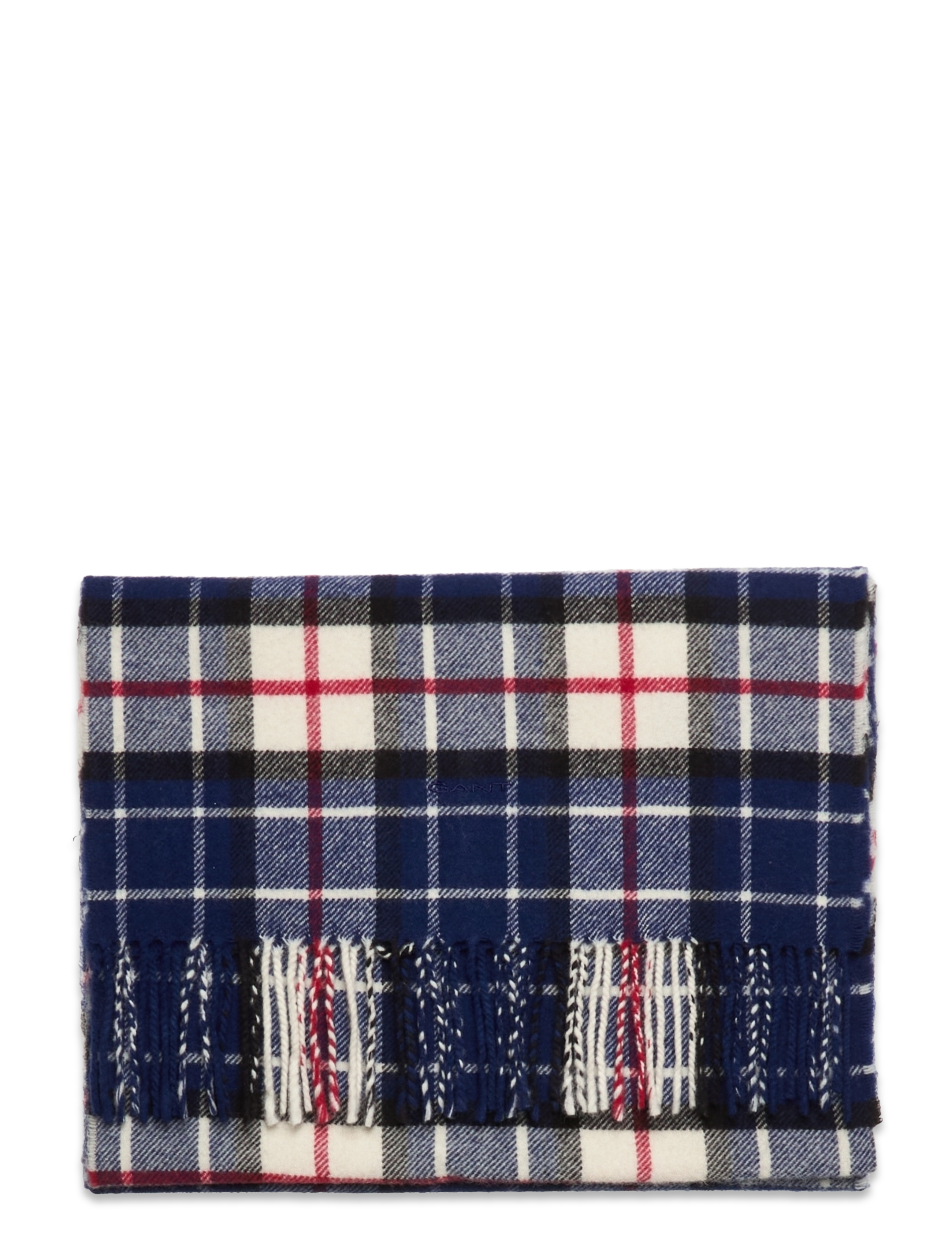 GANT - D1. CHECKED WOOL TWILL SCARF - deep blue - 1
