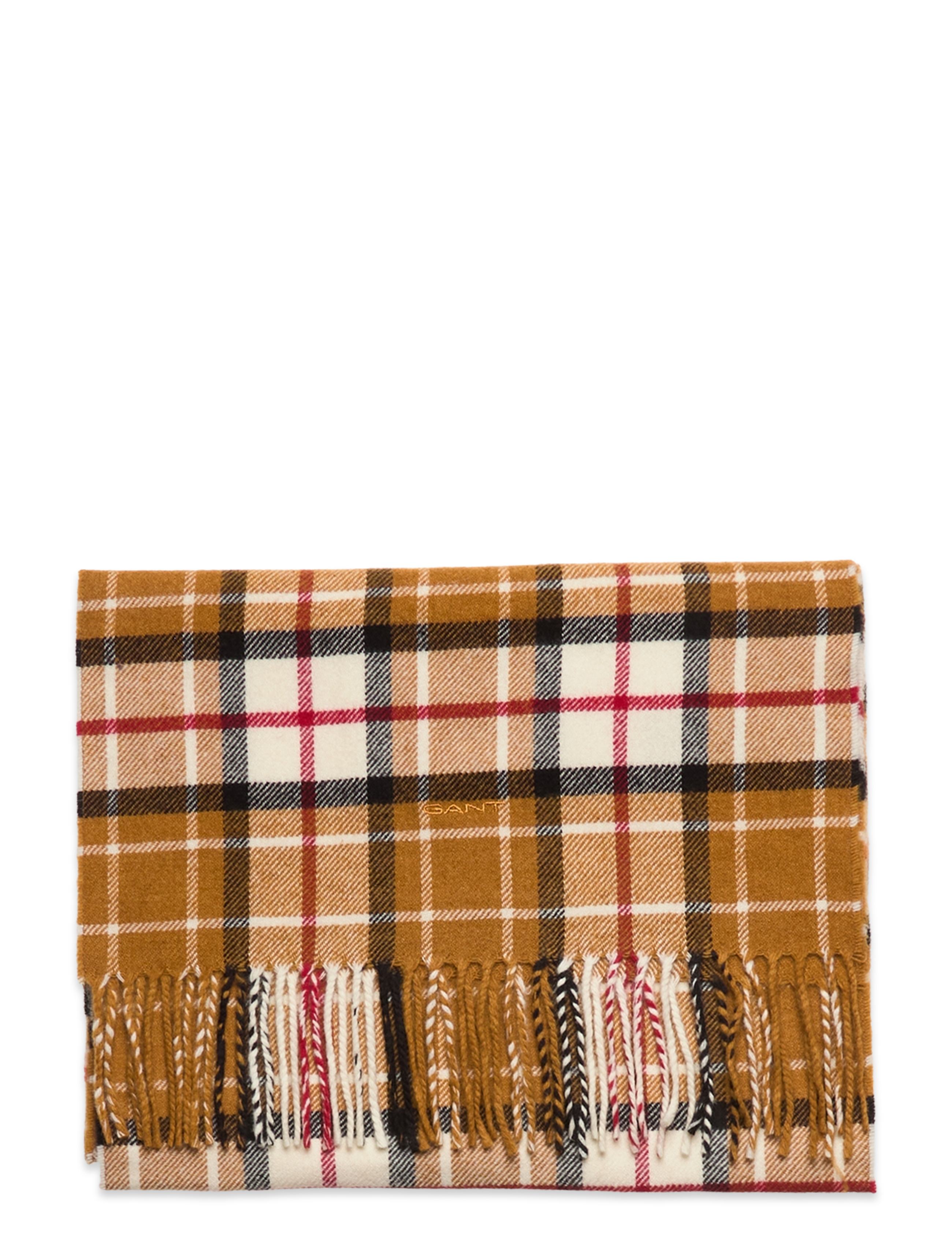 GANT - D1. CHECKED WOOL TWILL SCARF - dk mustard orange - 1