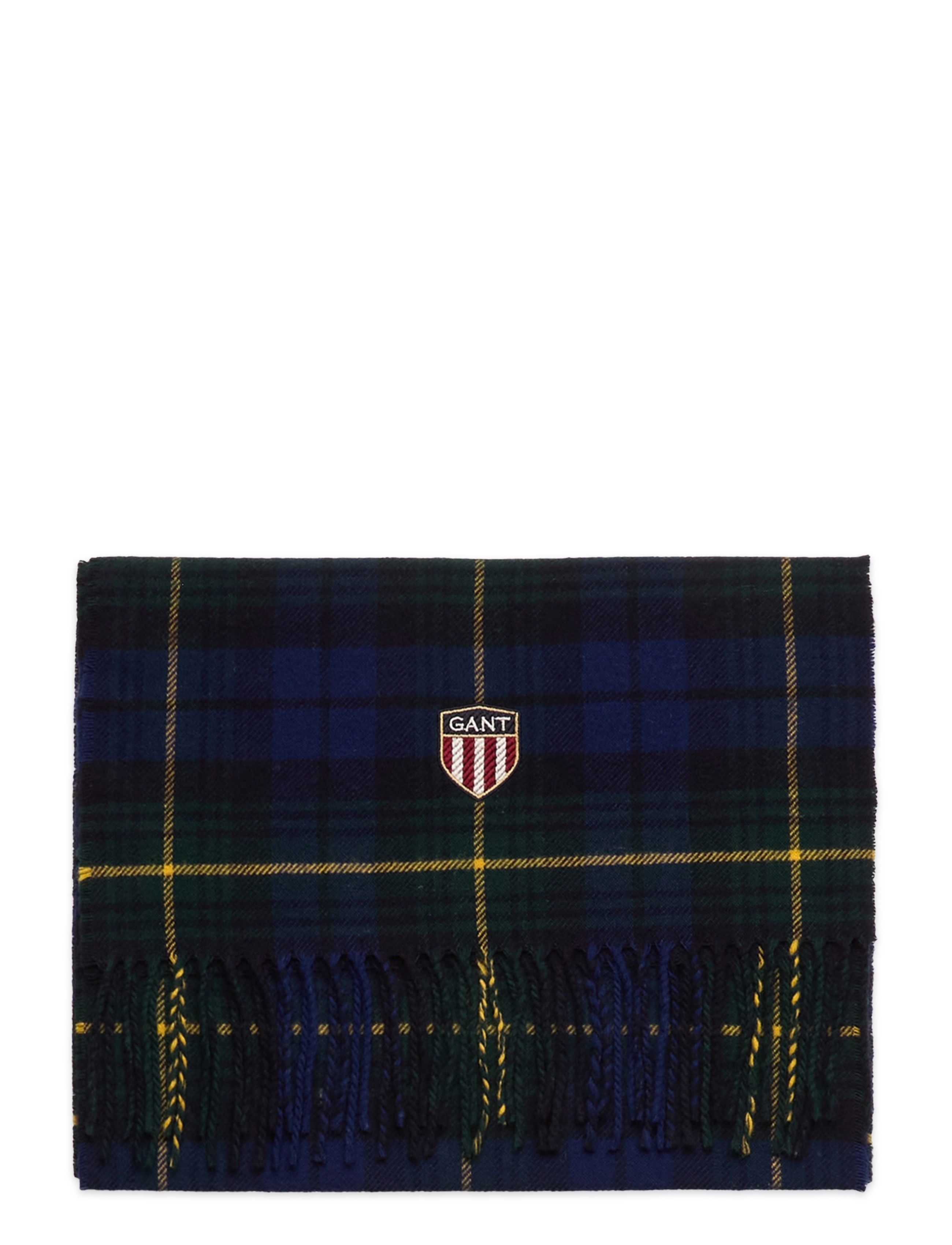 GANT - D1. WOVEN CHECK WOOL SCARF - forest green - 1