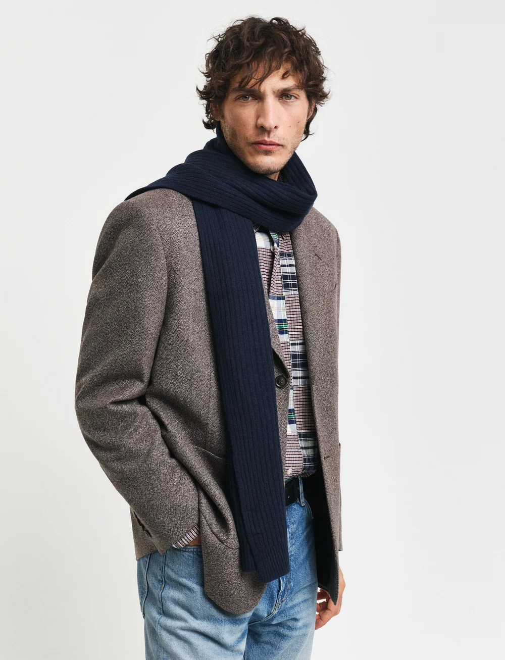 GANT - FINE KNIT WOOL SCARF - winterschals - evening blue - 0